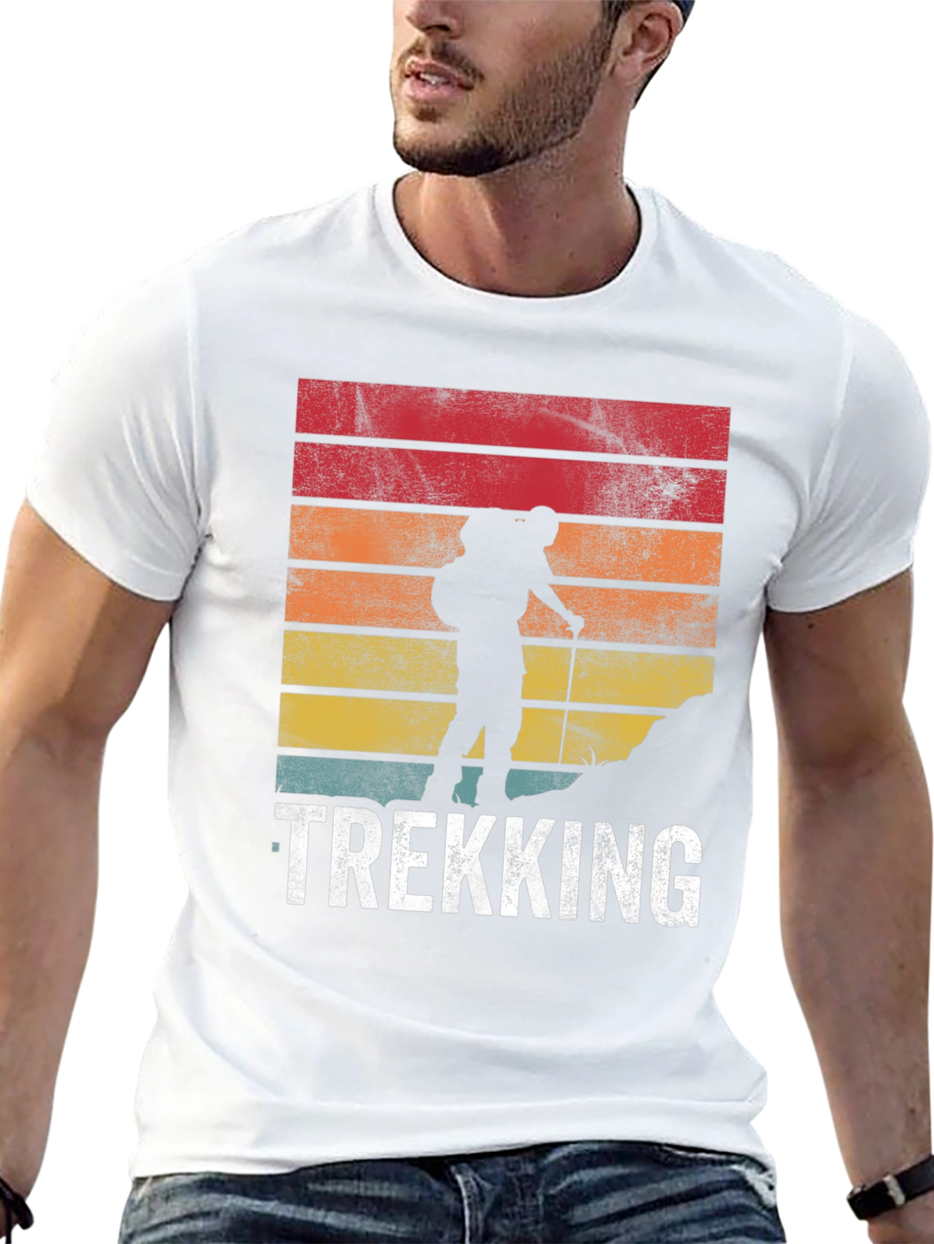 Trekking Adventure Tee - Hiking Silhouette T-Shirt
