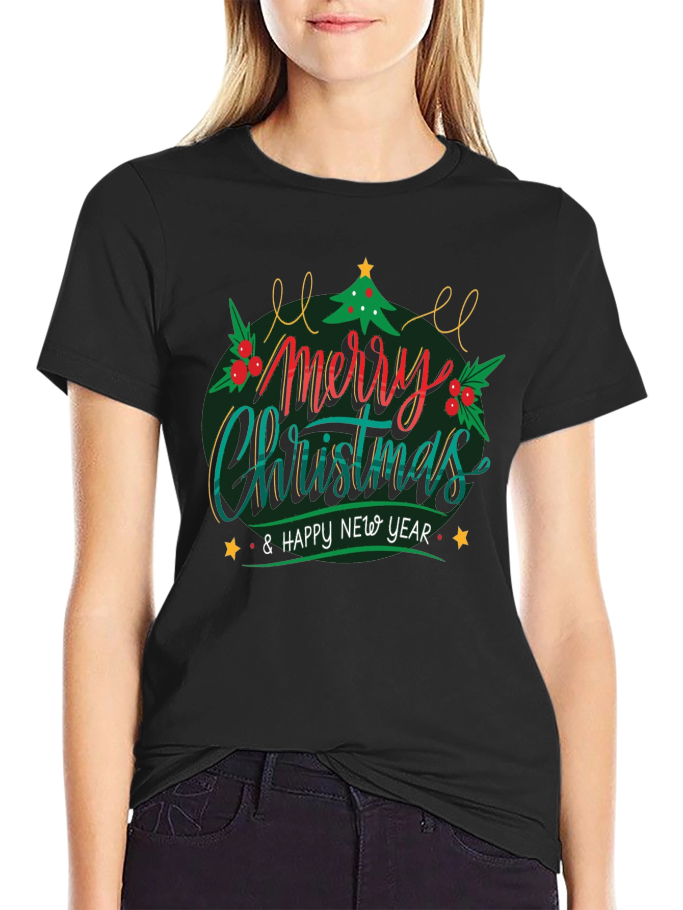 Merry Christmas & Happy New Year Graphic T-Shirt