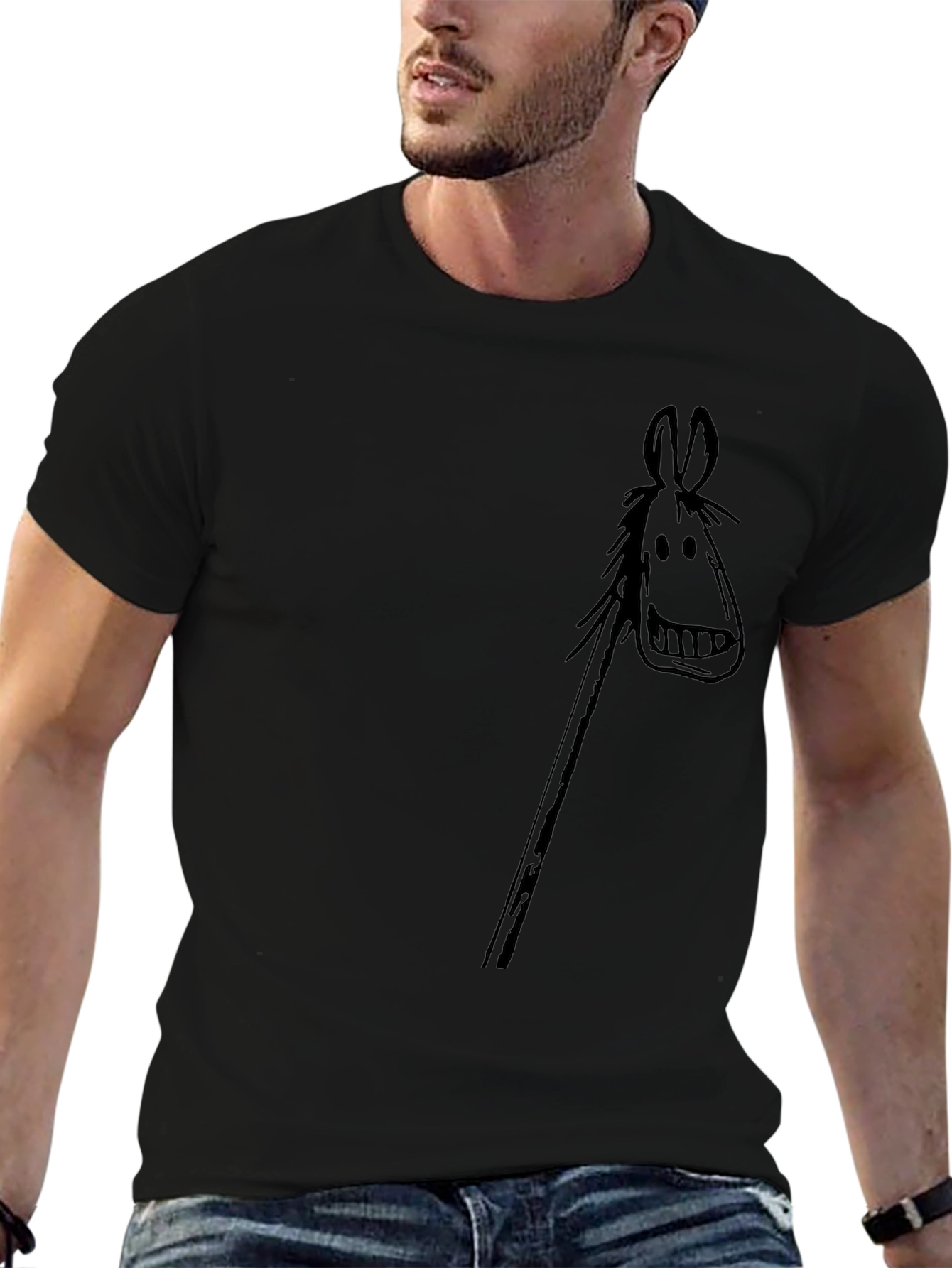 Black Stick Horse Graphic Tee