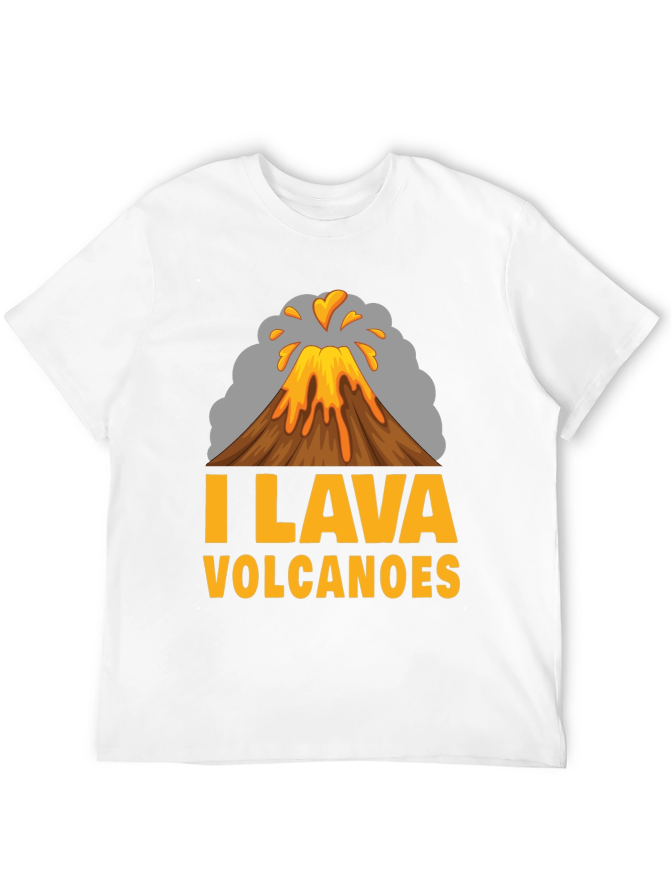 I Lava Volcanoes Mens Black T-Shirt - Graphic Print