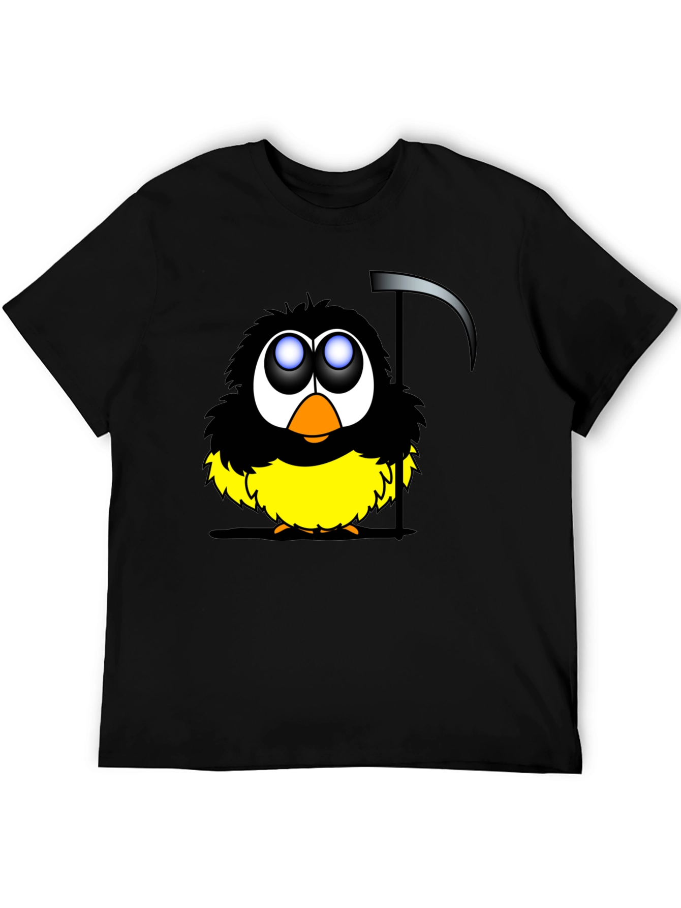 Grim Reaper Bird Graphic Black T-Shirt
