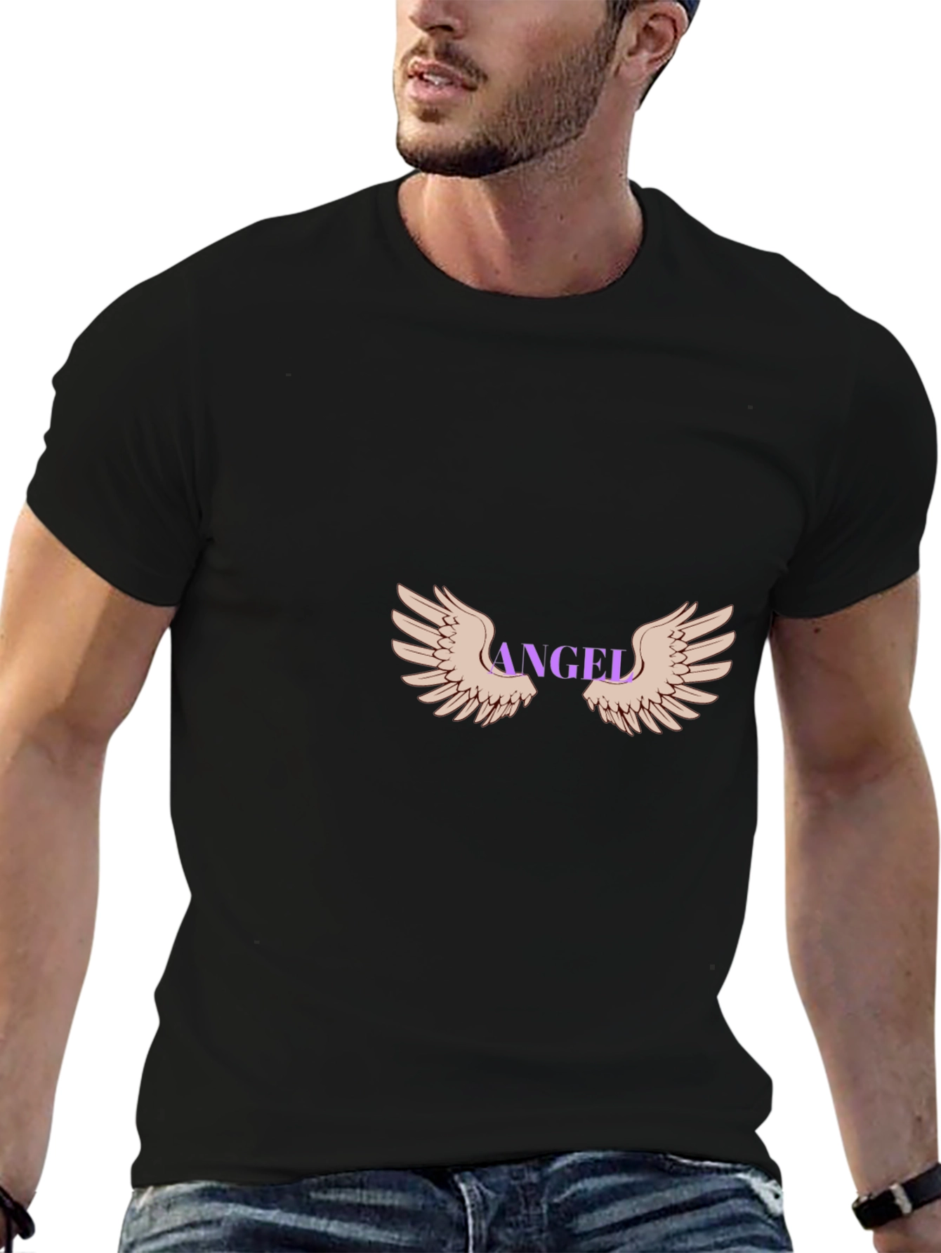 Angel Wings Graphic Black Tee