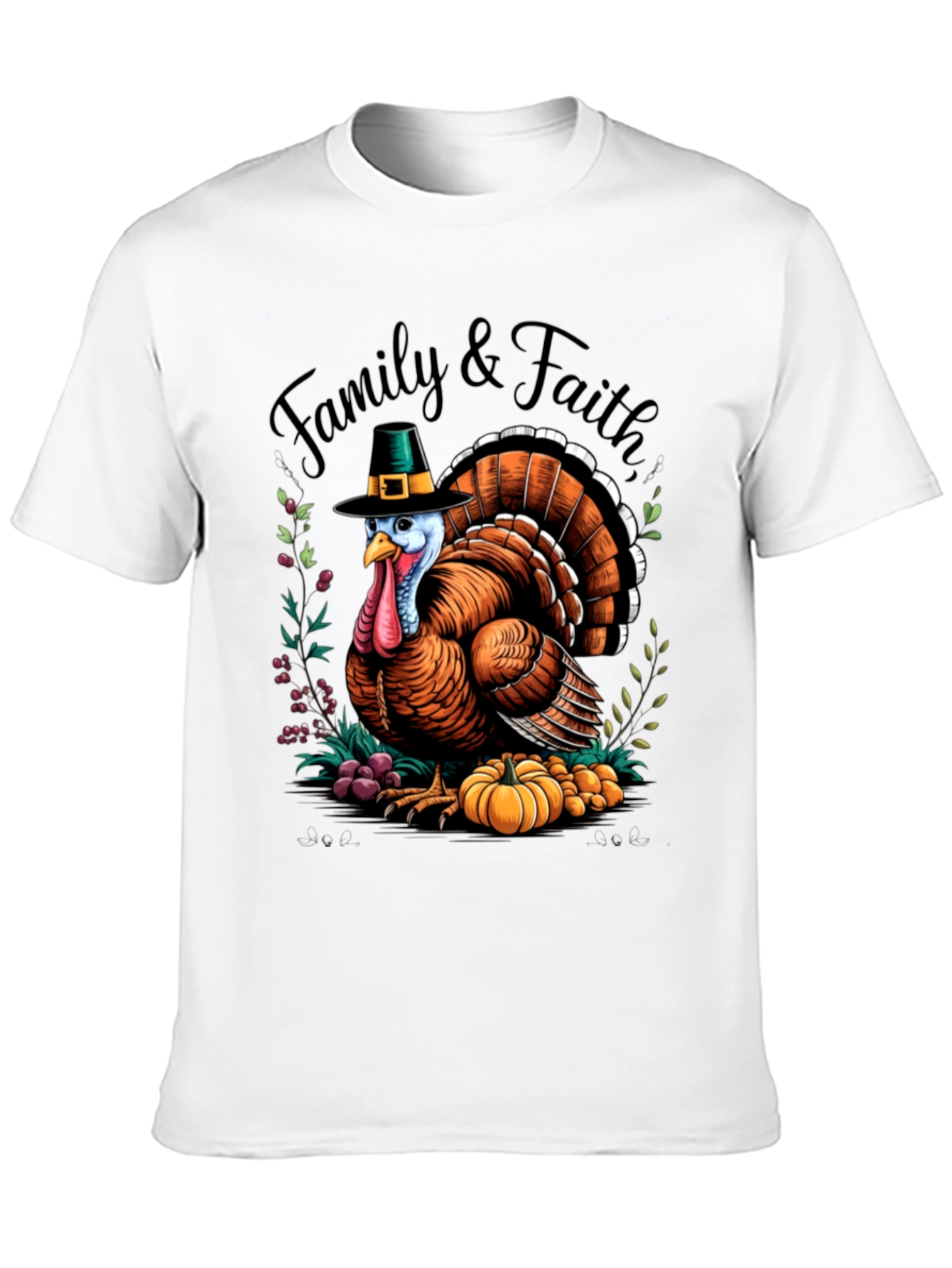 Family & Faith Thanksgiving Turkey Graphic Tee