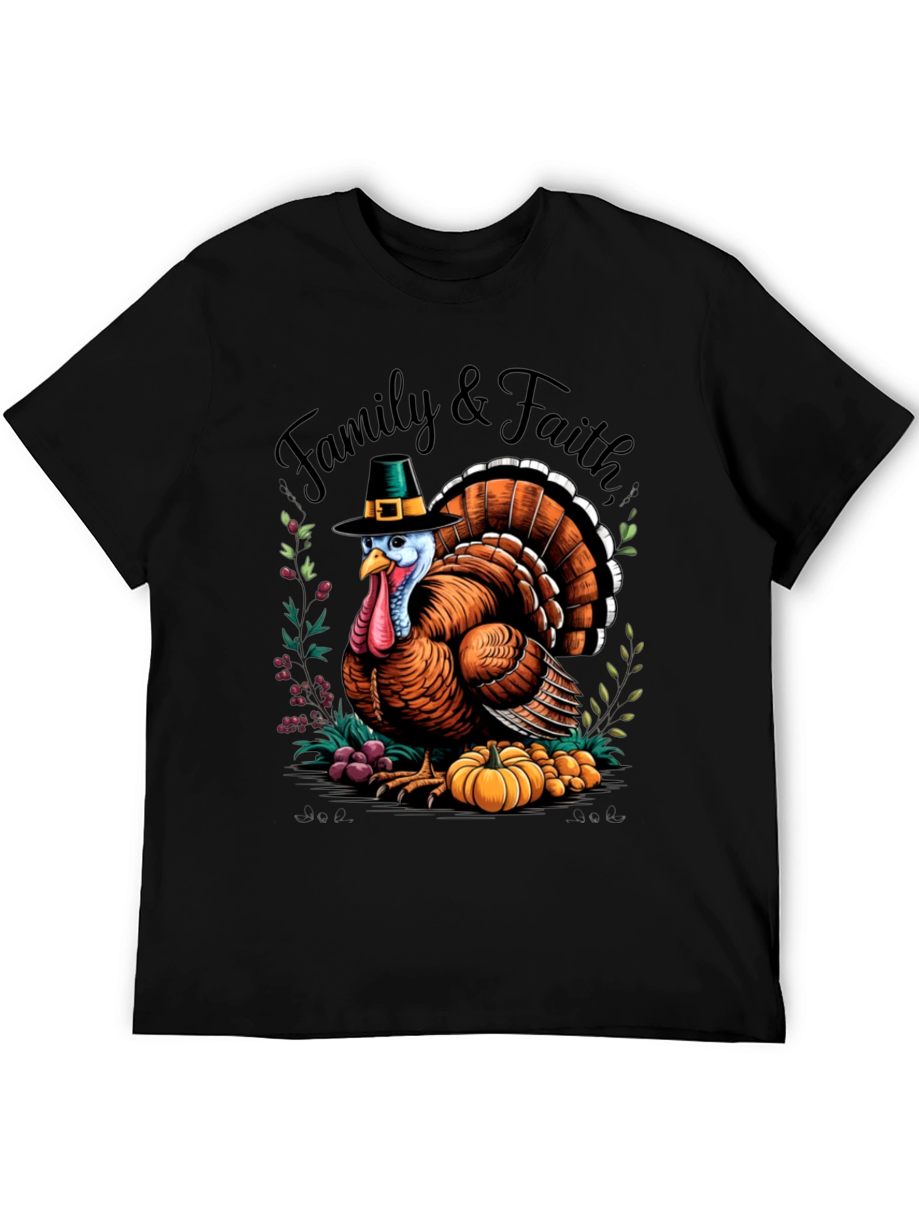 Family & Faith Thanksgiving Turkey Graphic Tee