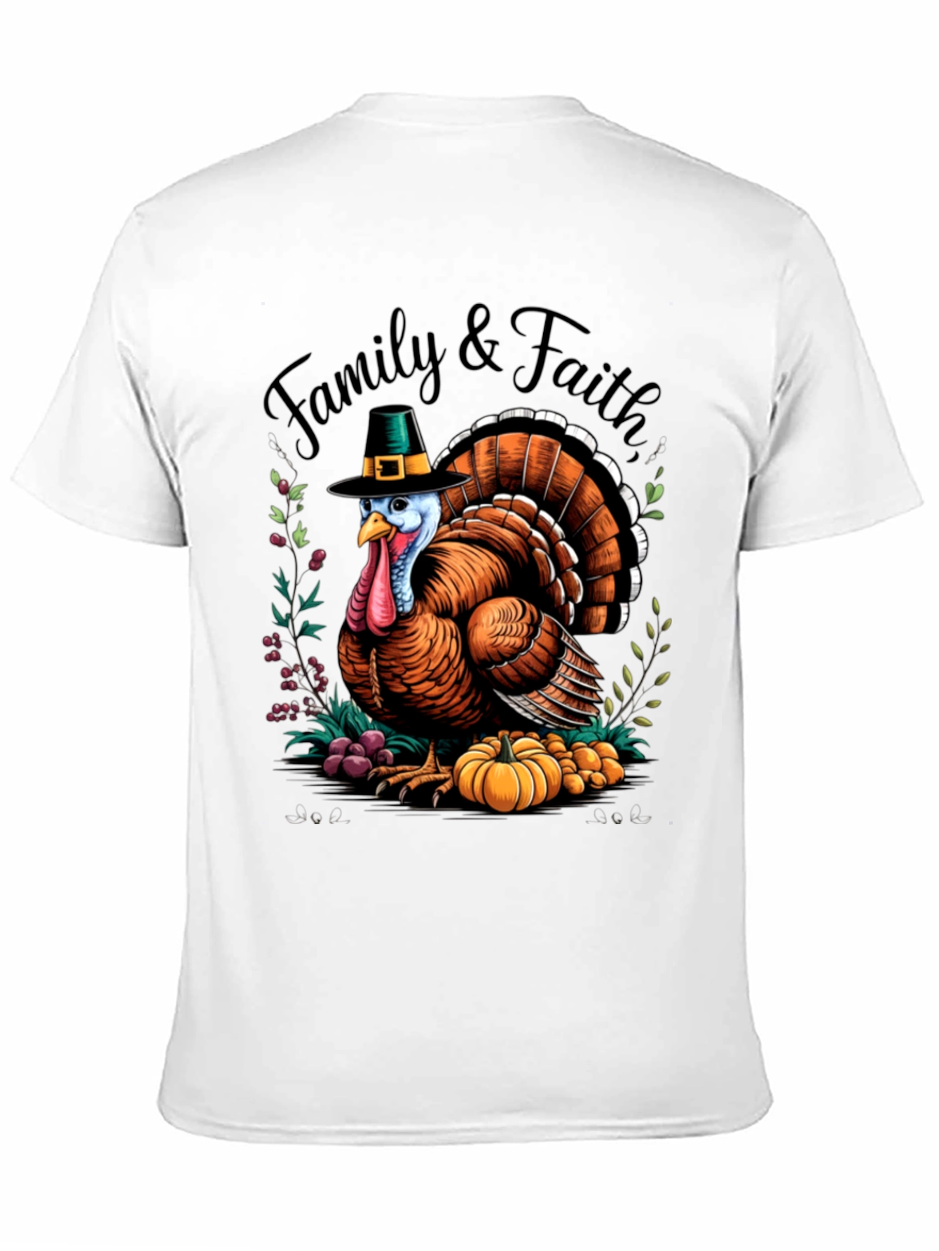 Family & Faith Thanksgiving Turkey Graphic Tee