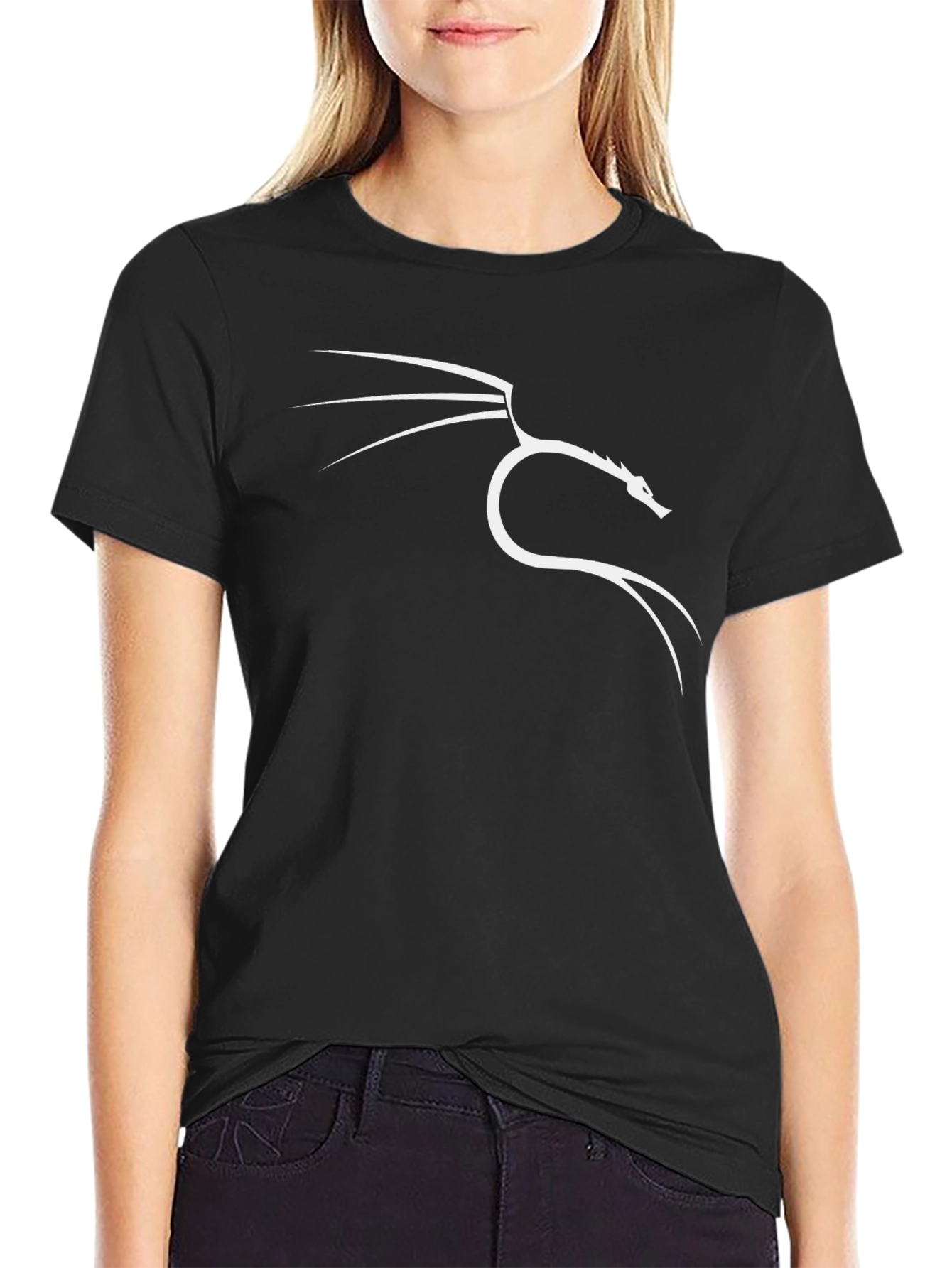 Black T-Shirt with Kali Linux Dragon Logo