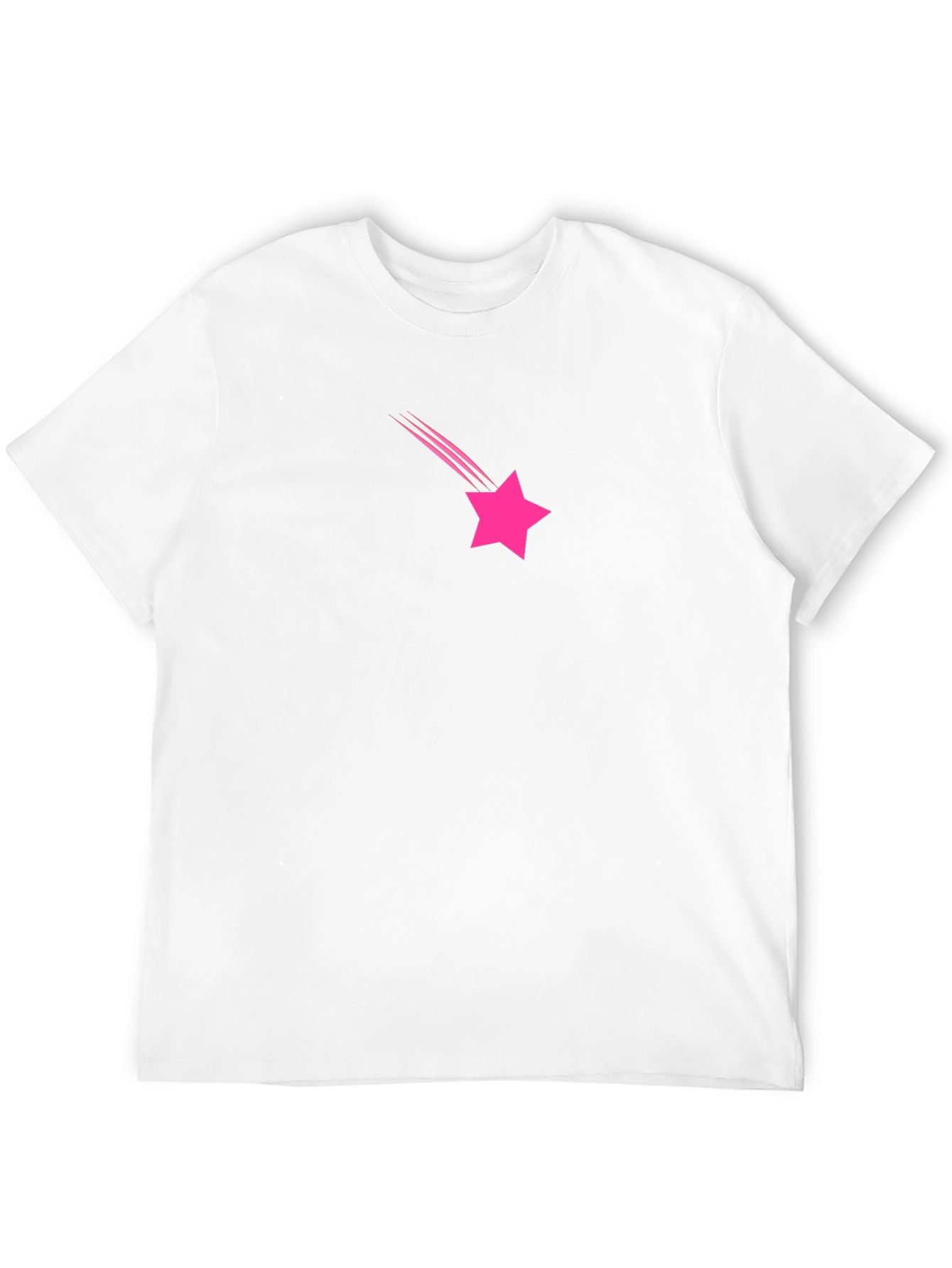 Pink Star Falling Black T-Shirt
