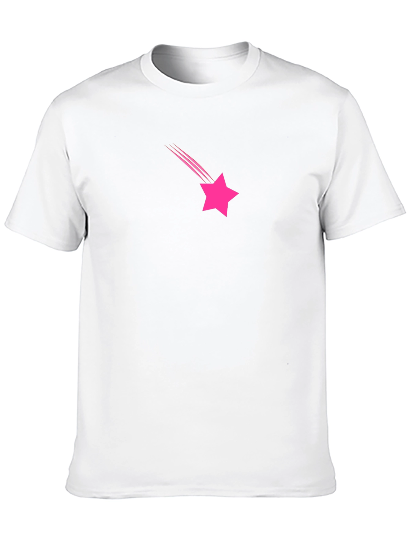 Pink Star Falling Black T-Shirt