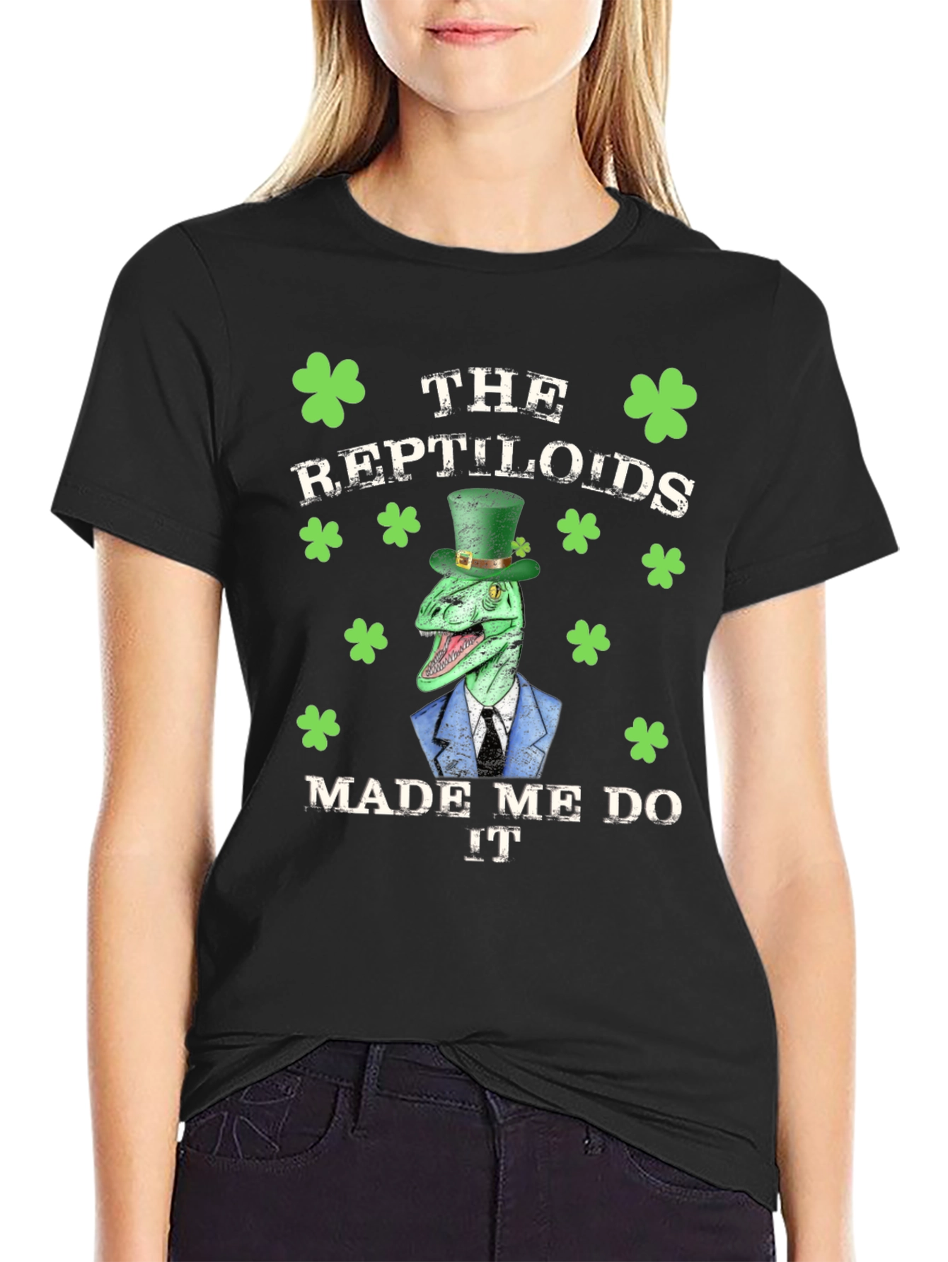 Reptiloids St Patricks Day Graphic T-Shirt