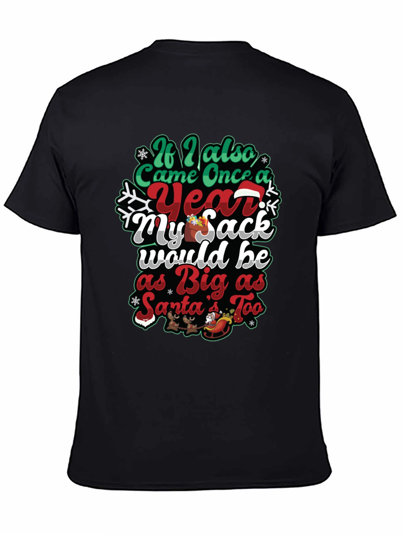 Humorous Christmas Santa Sack Graphic Tee