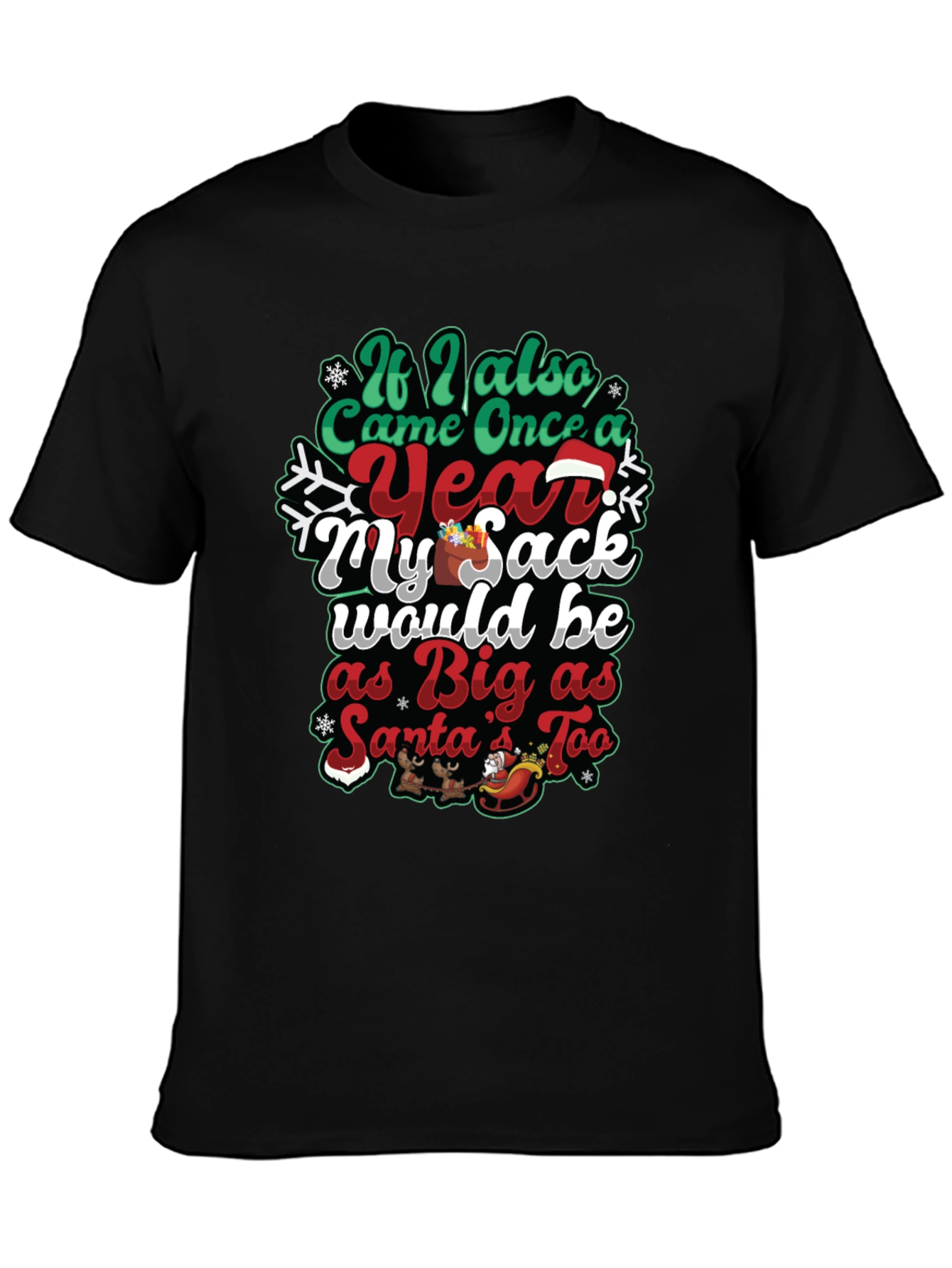 Humorous Christmas Santa Sack Graphic Tee