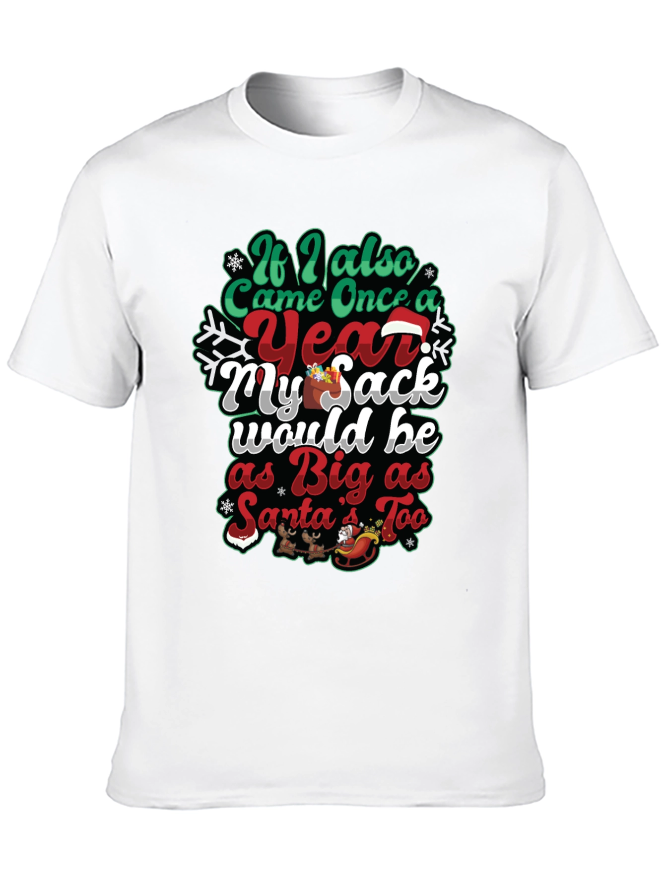 Humorous Christmas Santa Sack Graphic Tee