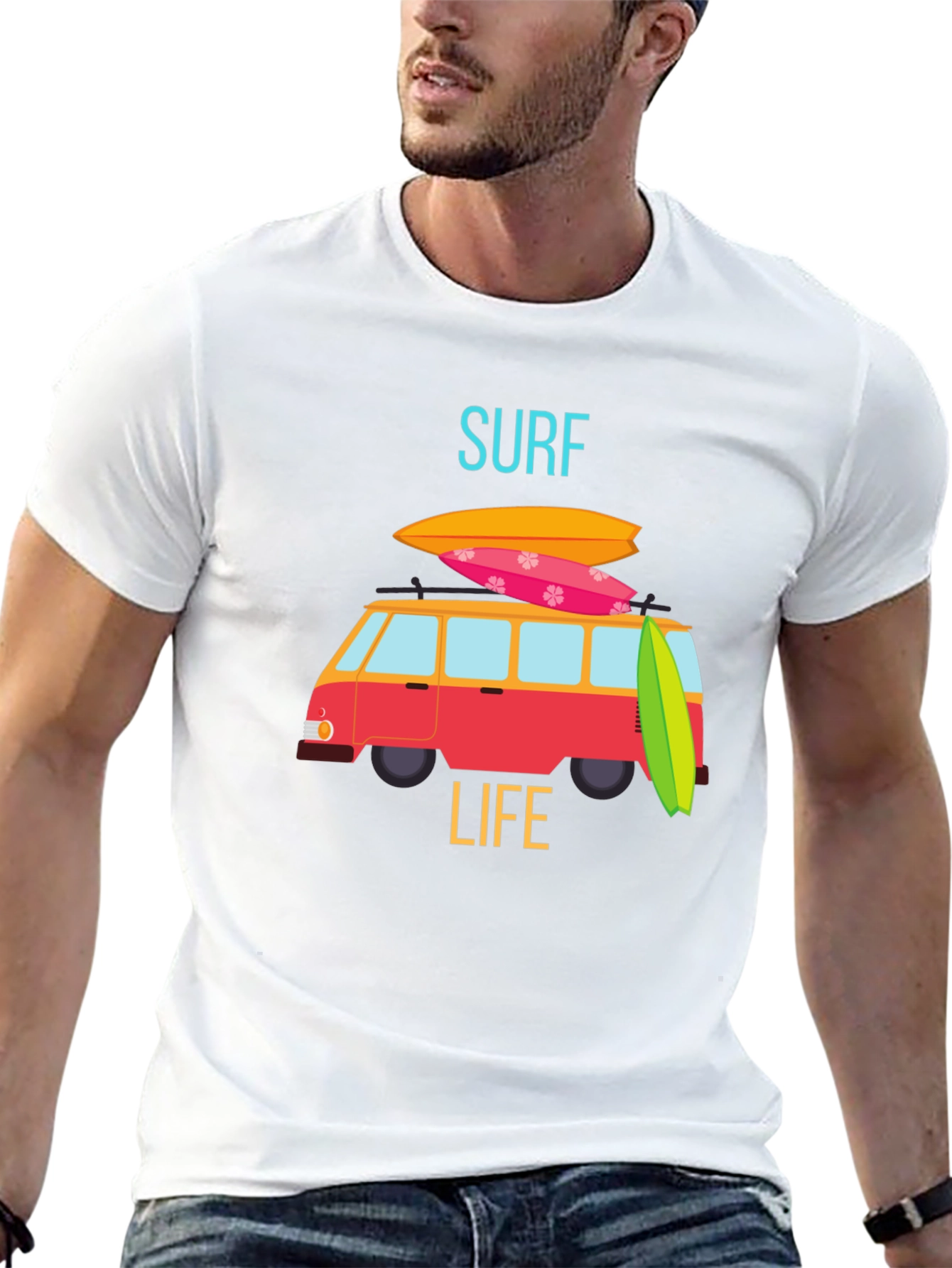 Surf Life Graphic Tee - Beach Van T-Shirt