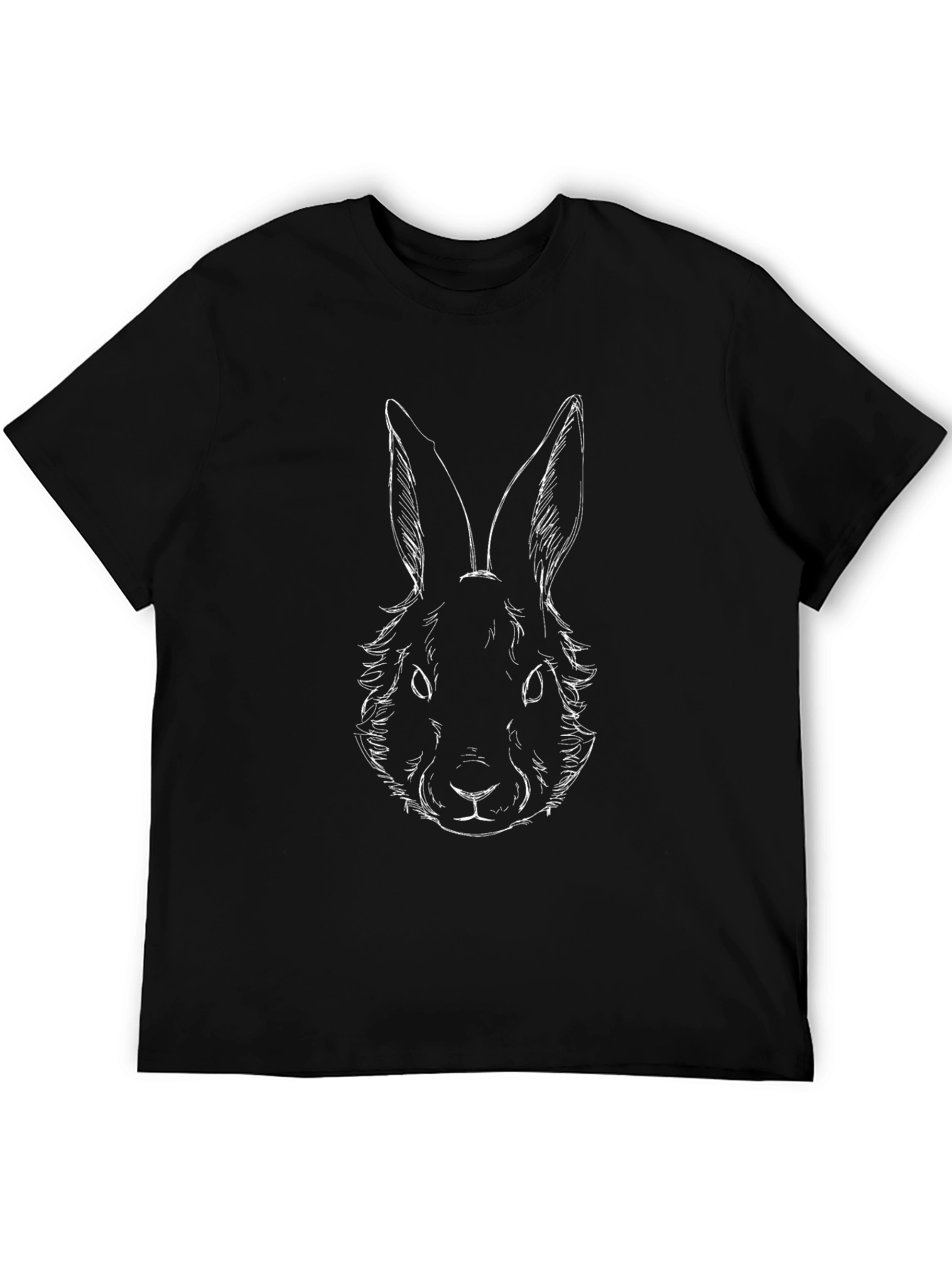 Rabbit Graphic Tee - Mens Black Casual T-Shirt