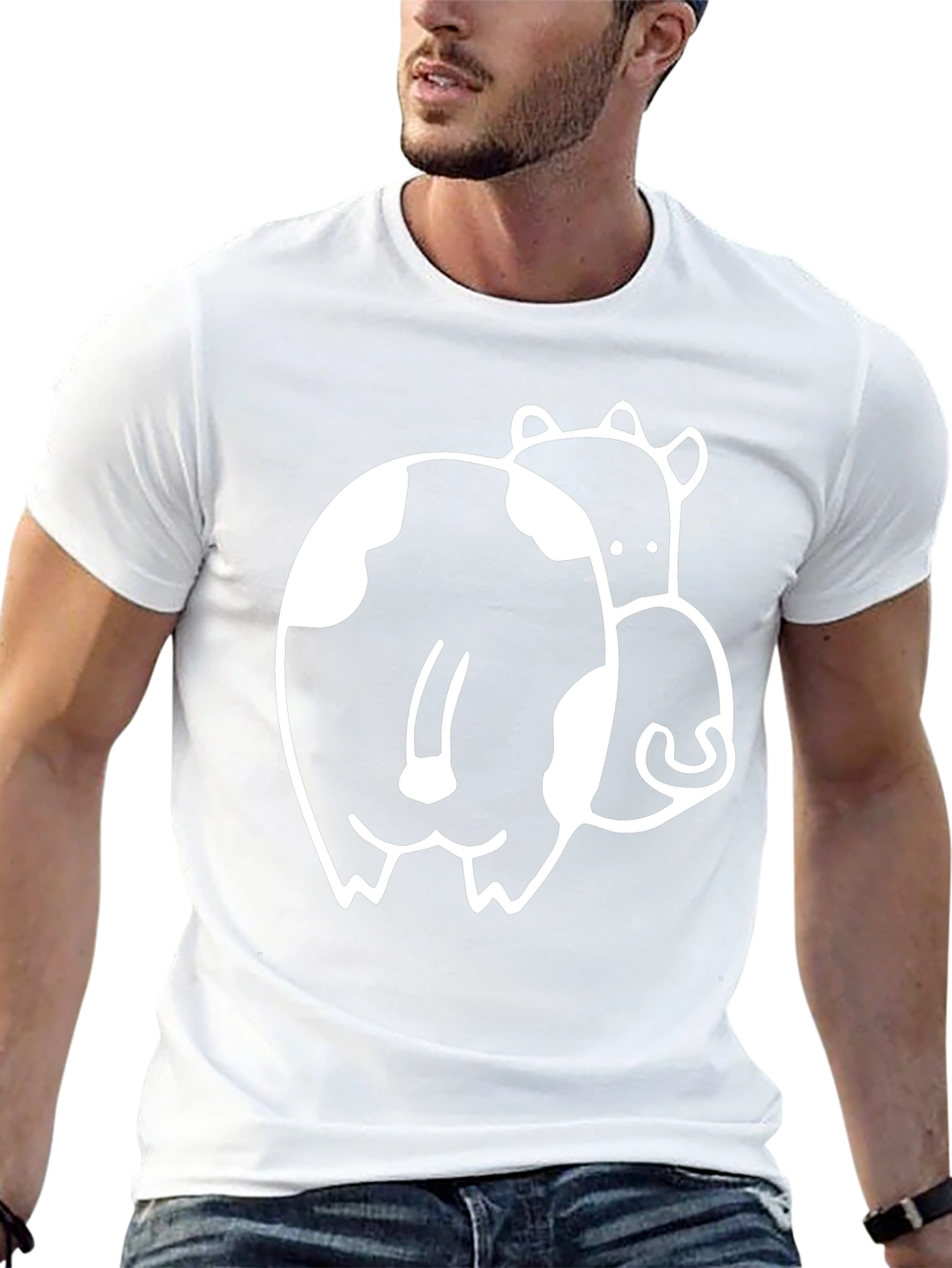 Funny Cow Butt T-Shirt - Black Graphic Tee