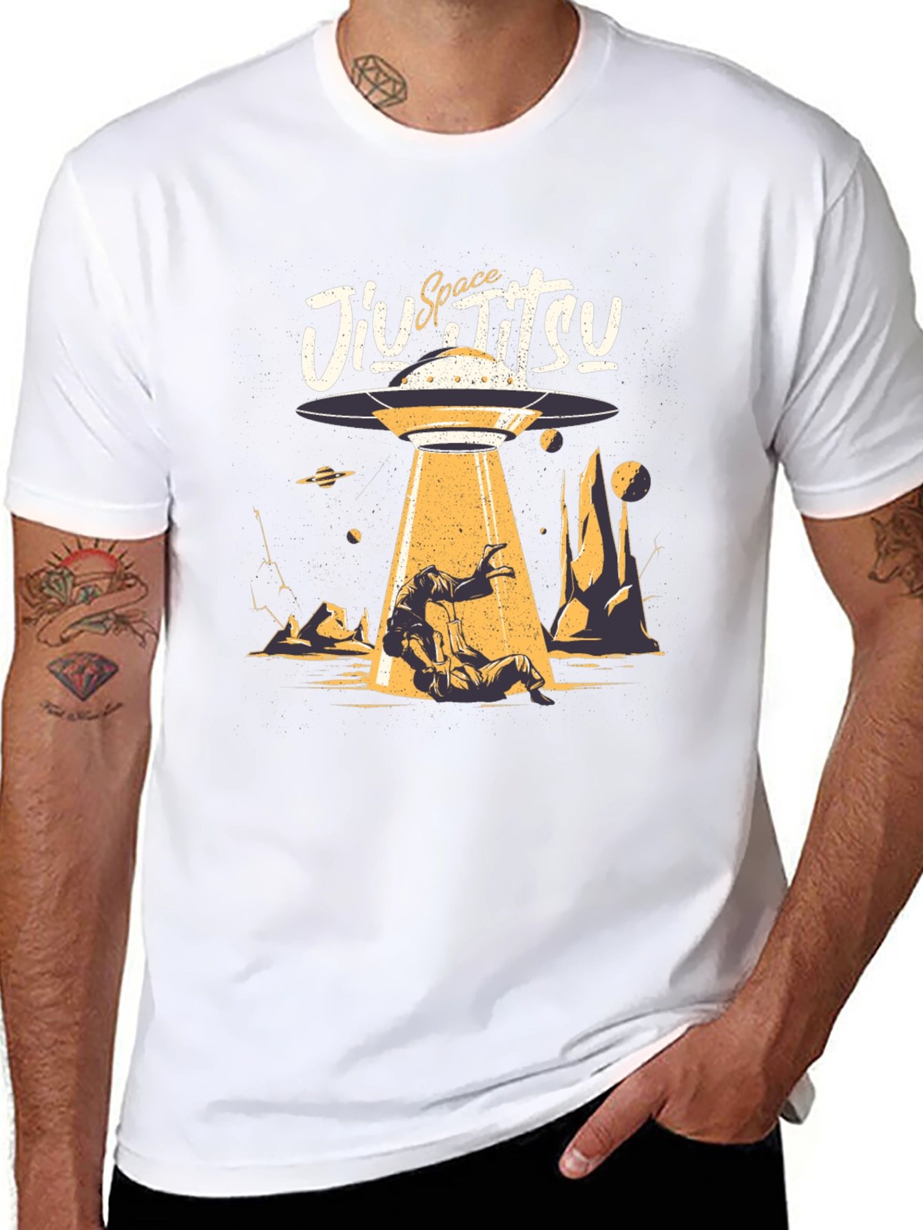 Space Jiu Jitsu Black Graphic Tee