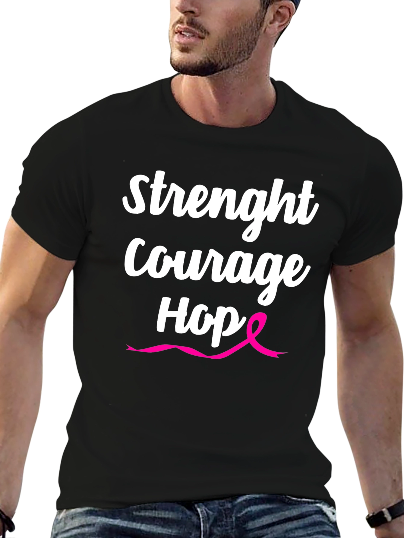 Strength Courage Hope T-Shirt - Breast Cancer Awareness