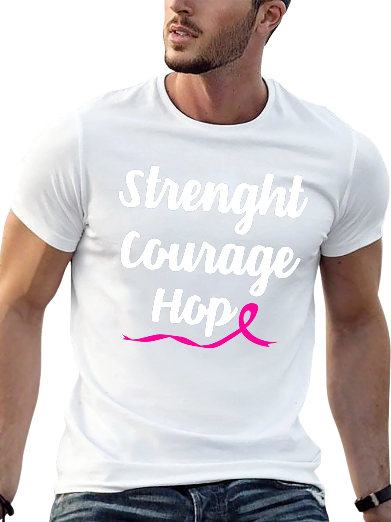 Strength Courage Hope T-Shirt - Breast Cancer Awareness