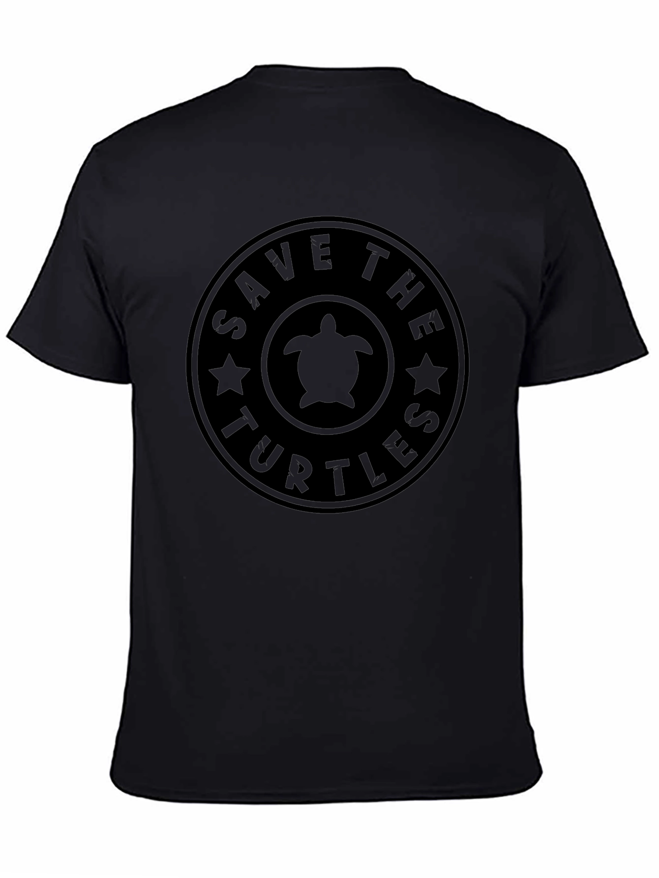 Save The Turtles Graphic T-Shirt - Black Cotton Tee