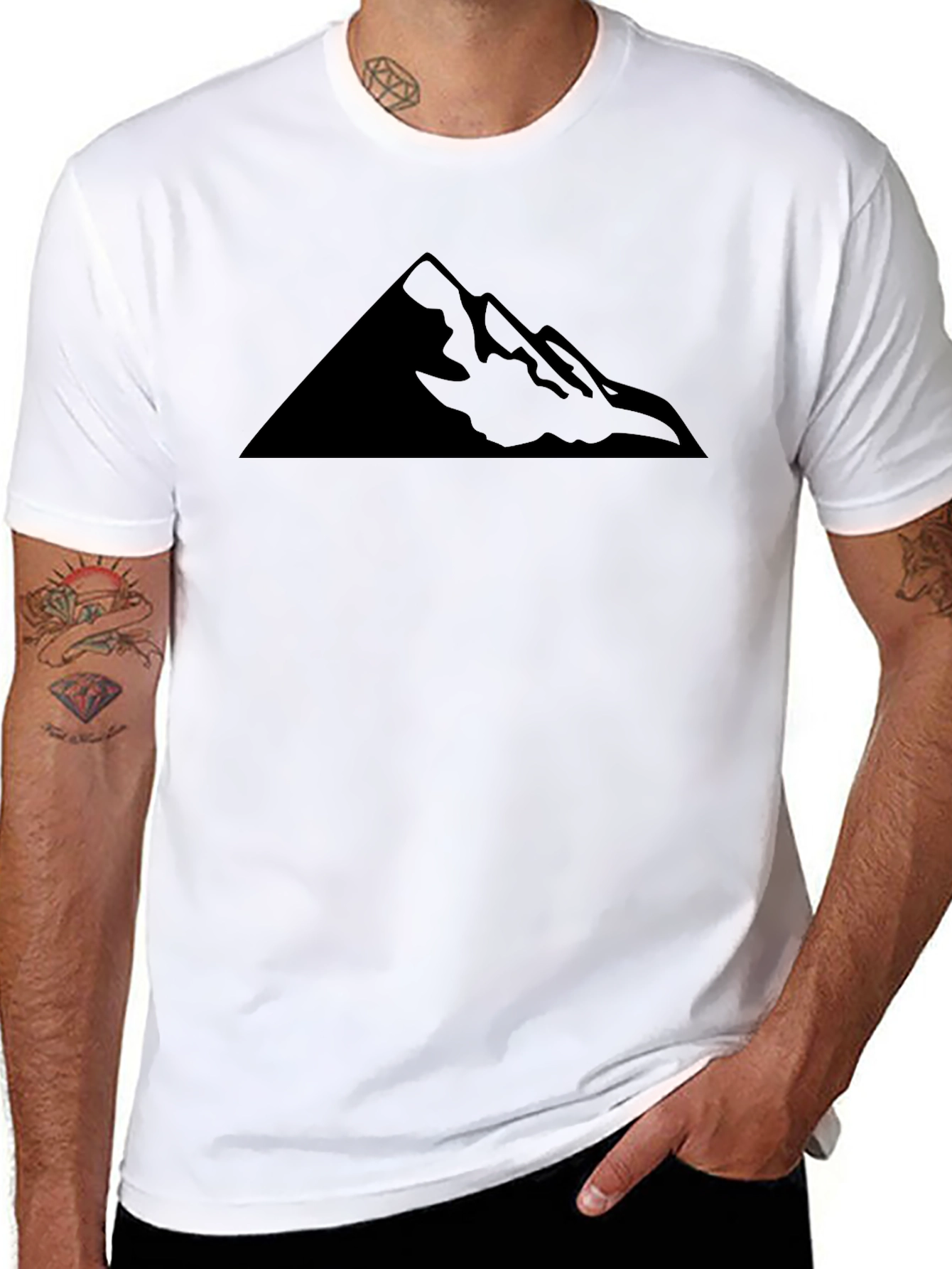 Mountain Peak Graphic Tee - Black