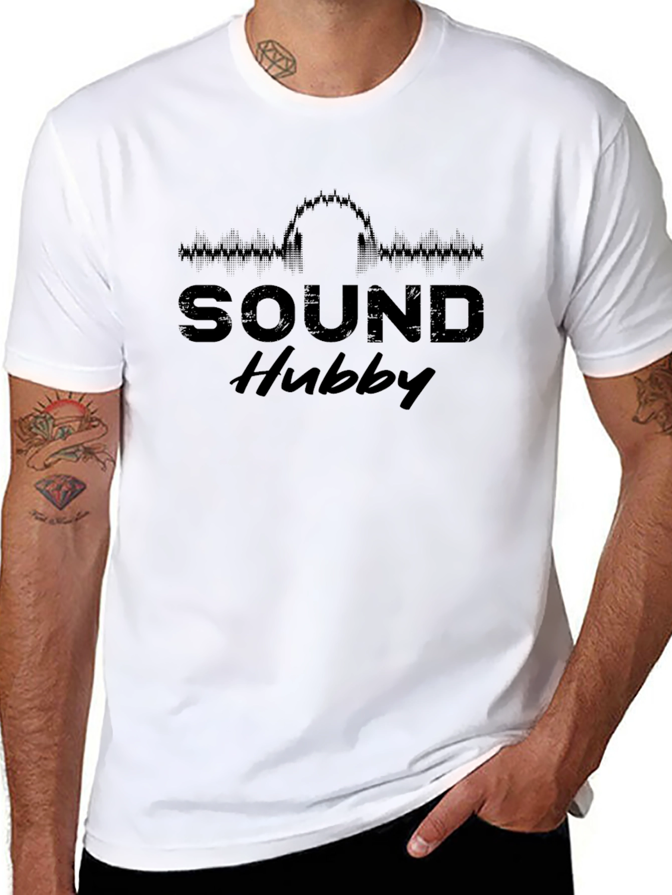 Sound Hubby Black T-Shirt - Music Lover Gift