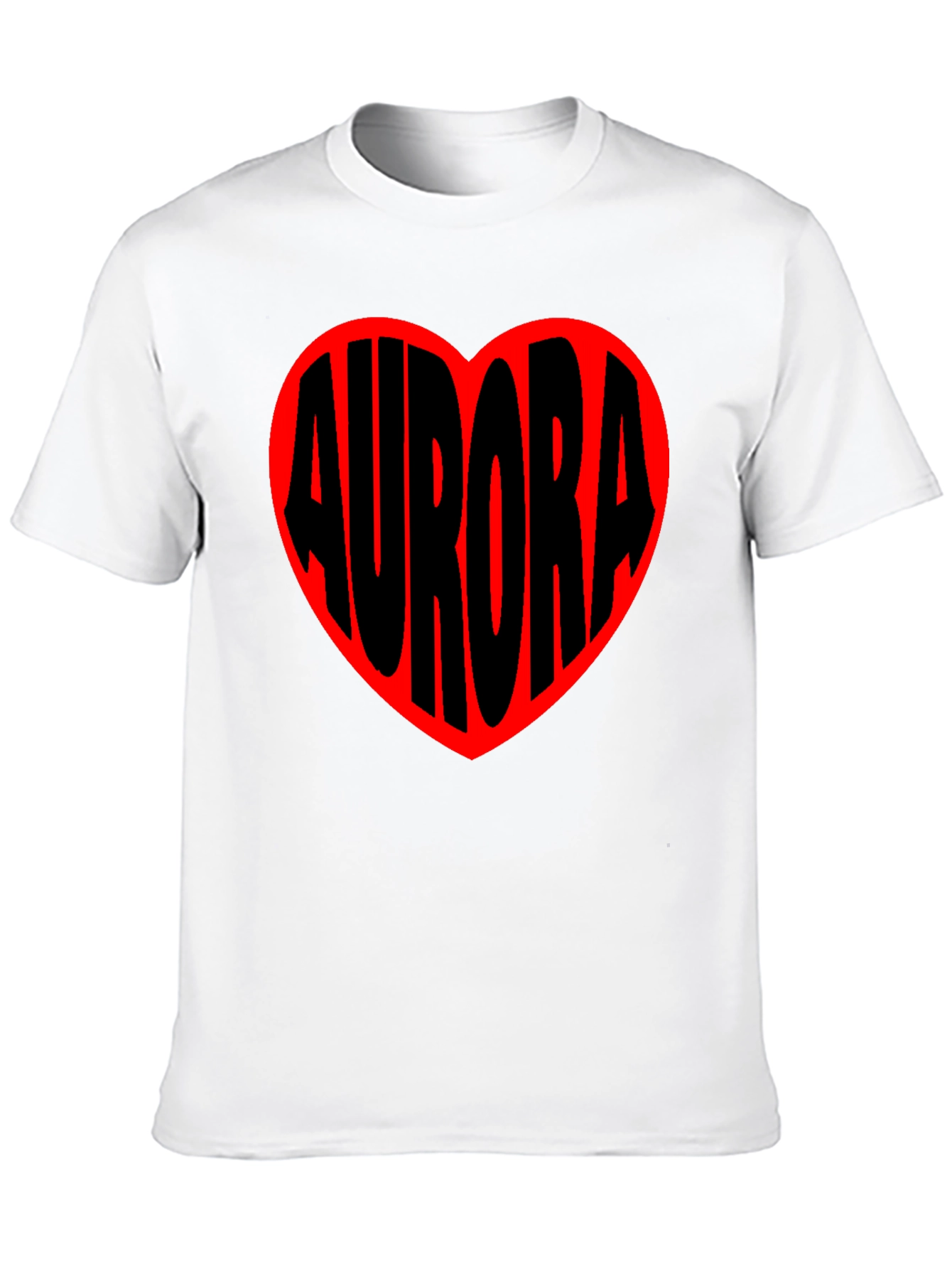 Aurora Heart T-Shirt - Black Crew Neck