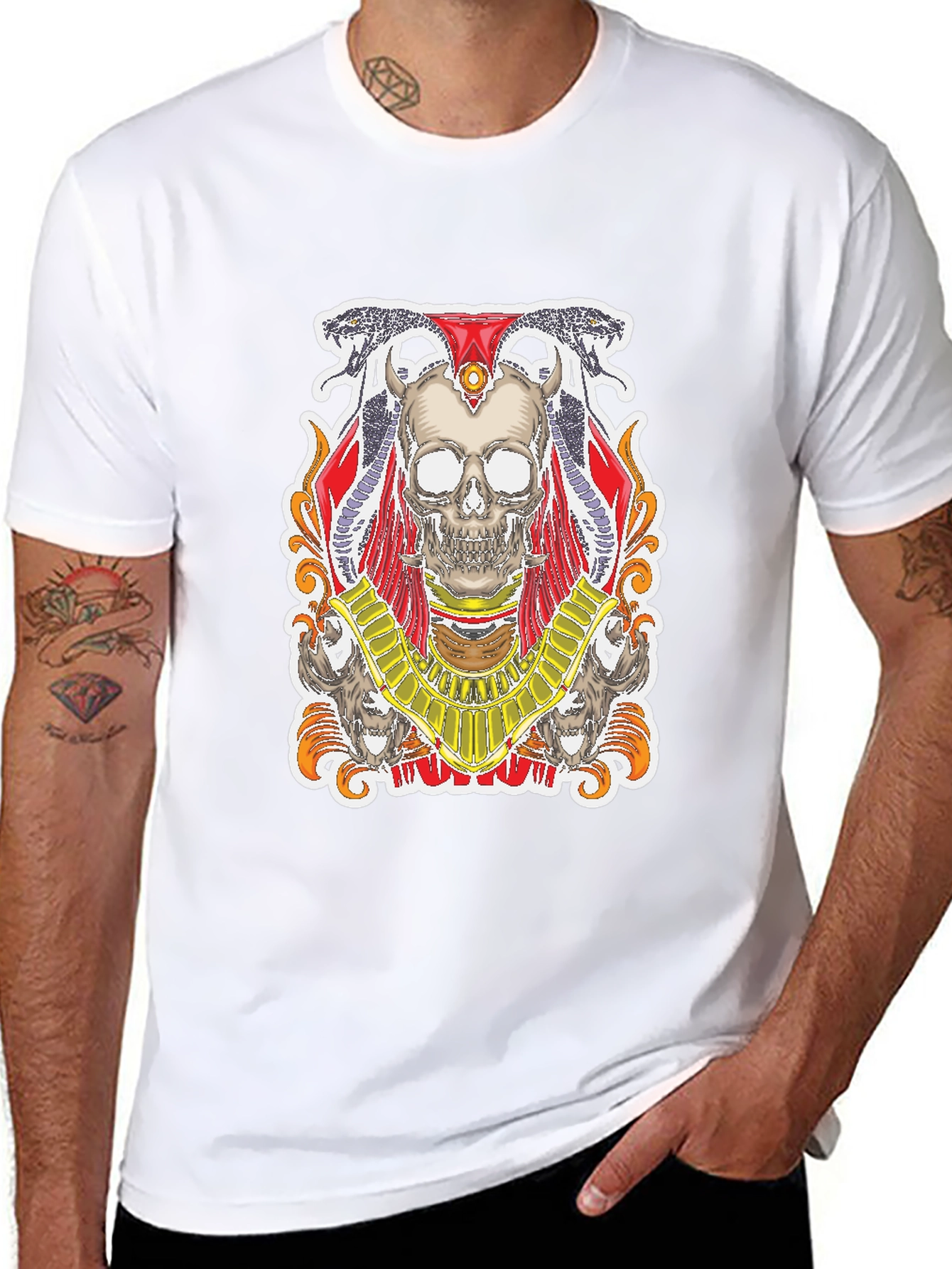 Skull Pharaoh Graphic Tee - Mens Black T-Shirt