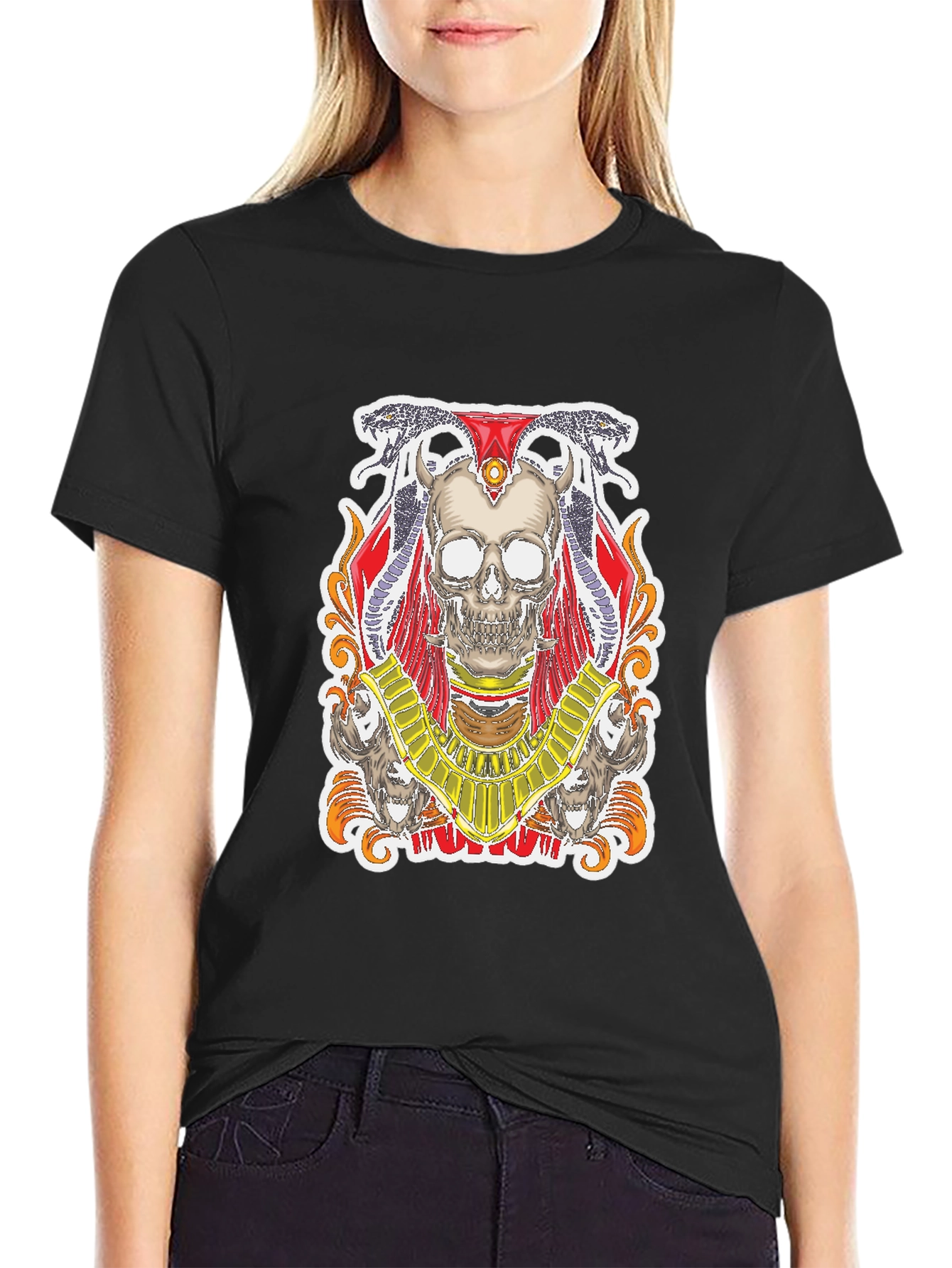 Skull Pharaoh Graphic Tee - Mens Black T-Shirt