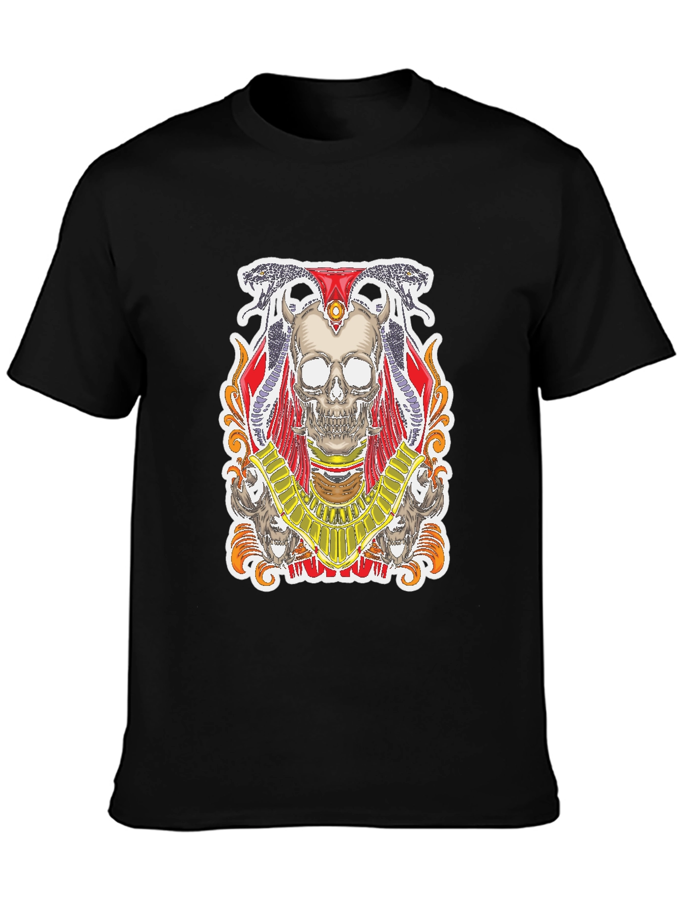 Skull Pharaoh Graphic Tee - Mens Black T-Shirt