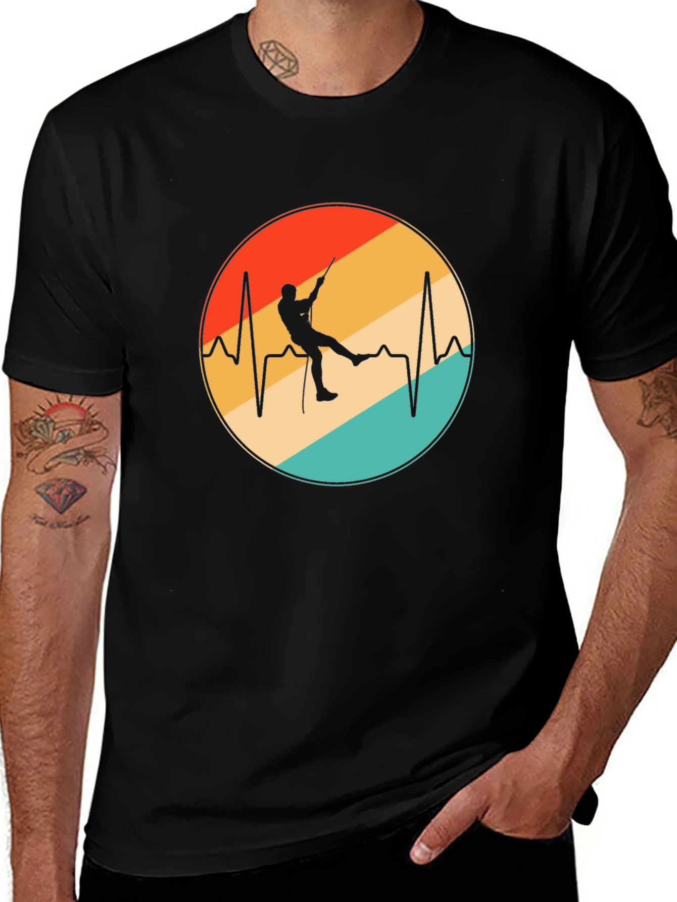 Rock Climbing Heartbeat Graphic Tee