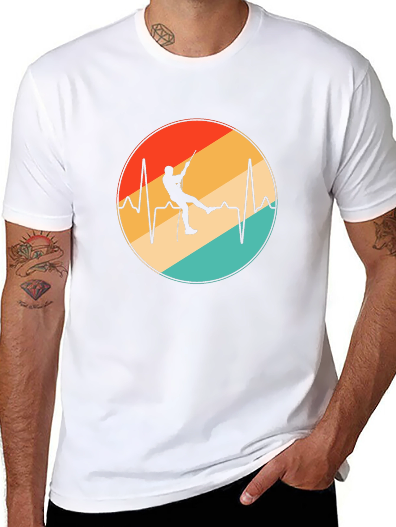 Rock Climbing Heartbeat Graphic Tee