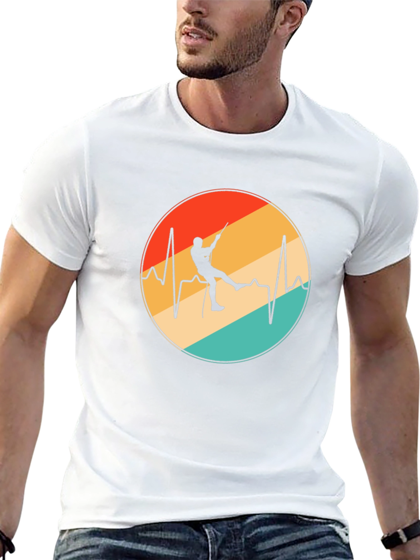 Rock Climbing Heartbeat Graphic Tee