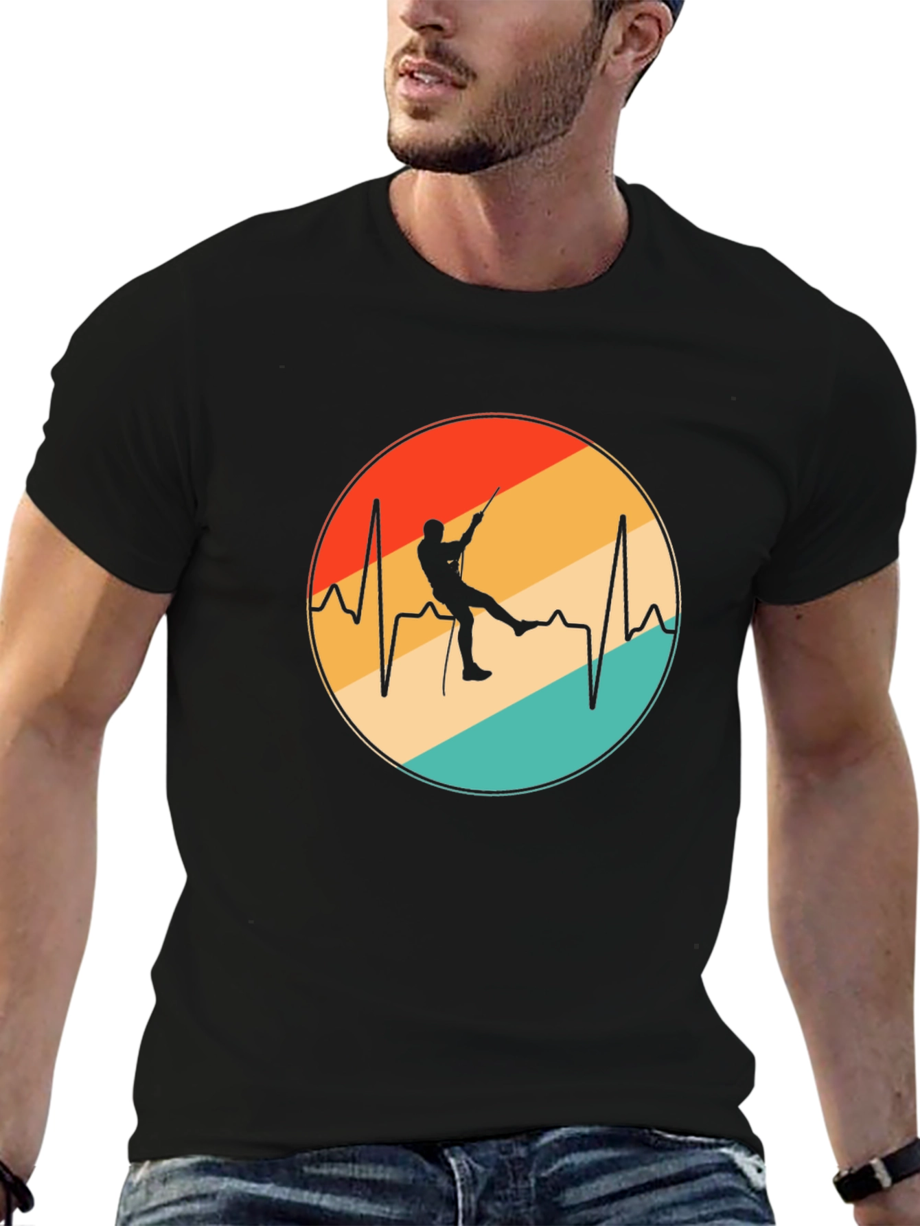 Rock Climbing Heartbeat Graphic Tee