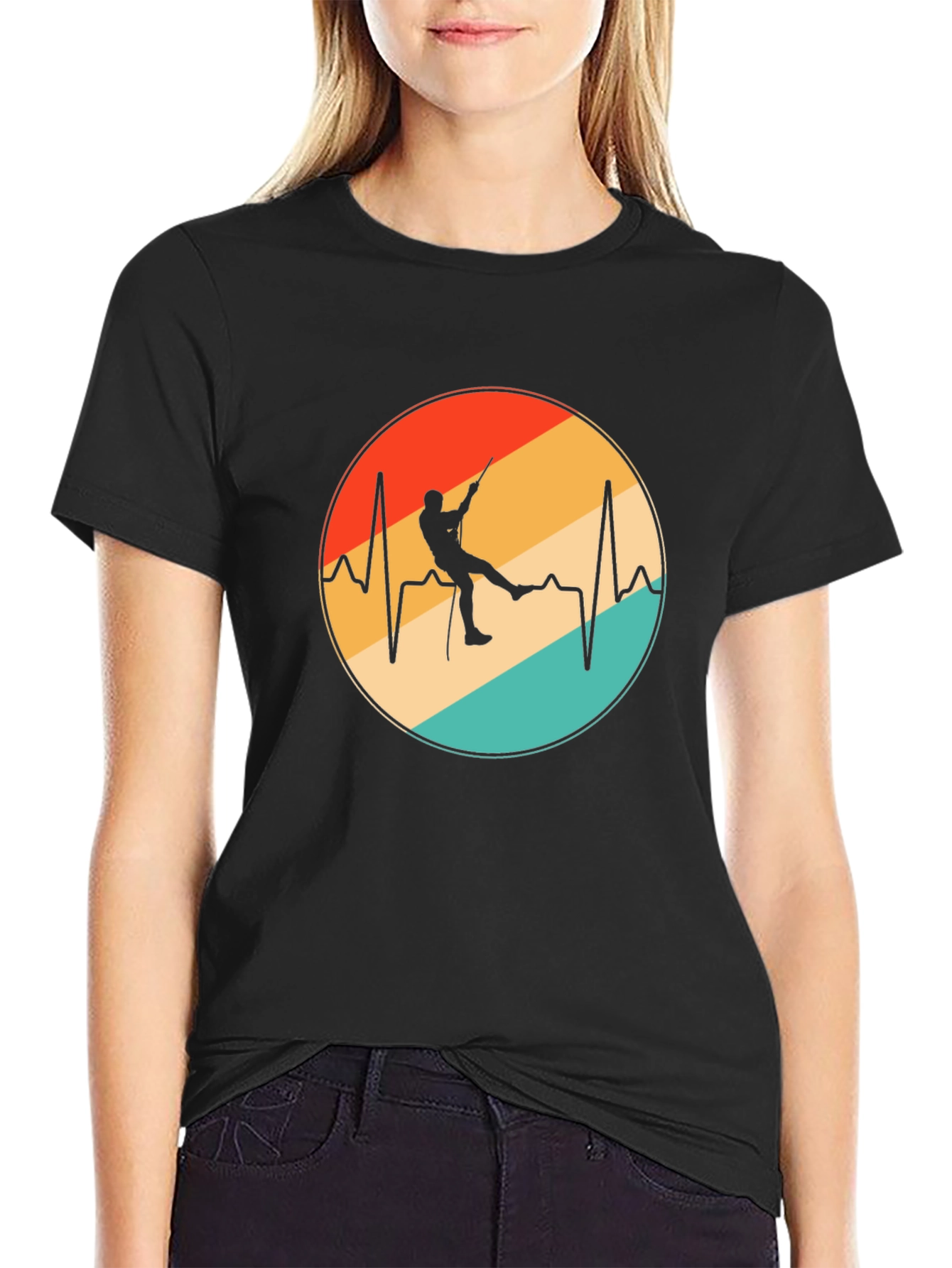 Rock Climbing Heartbeat Graphic Tee