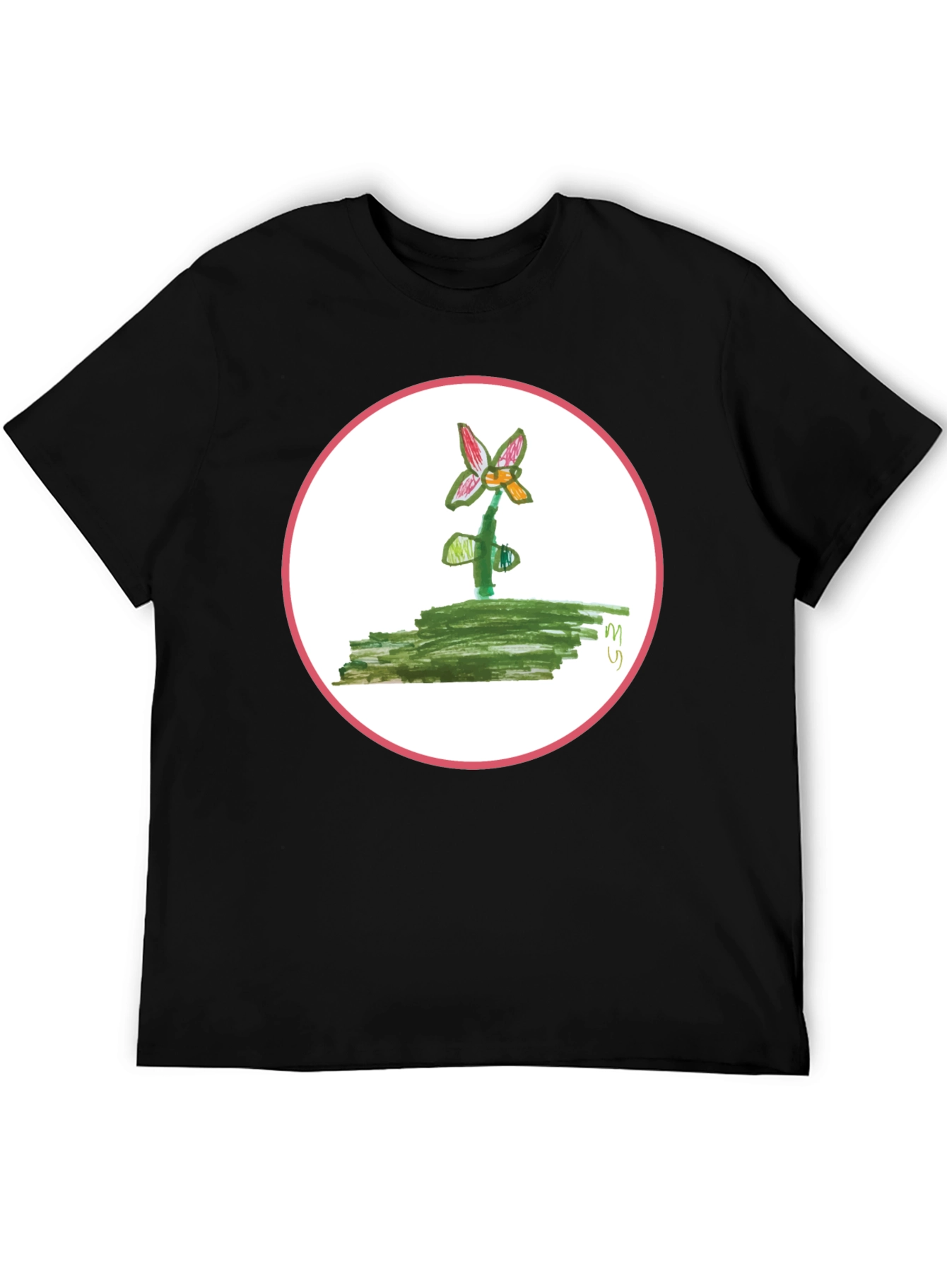 Floral Drawing T-Shirt - Unique Kid Art Design