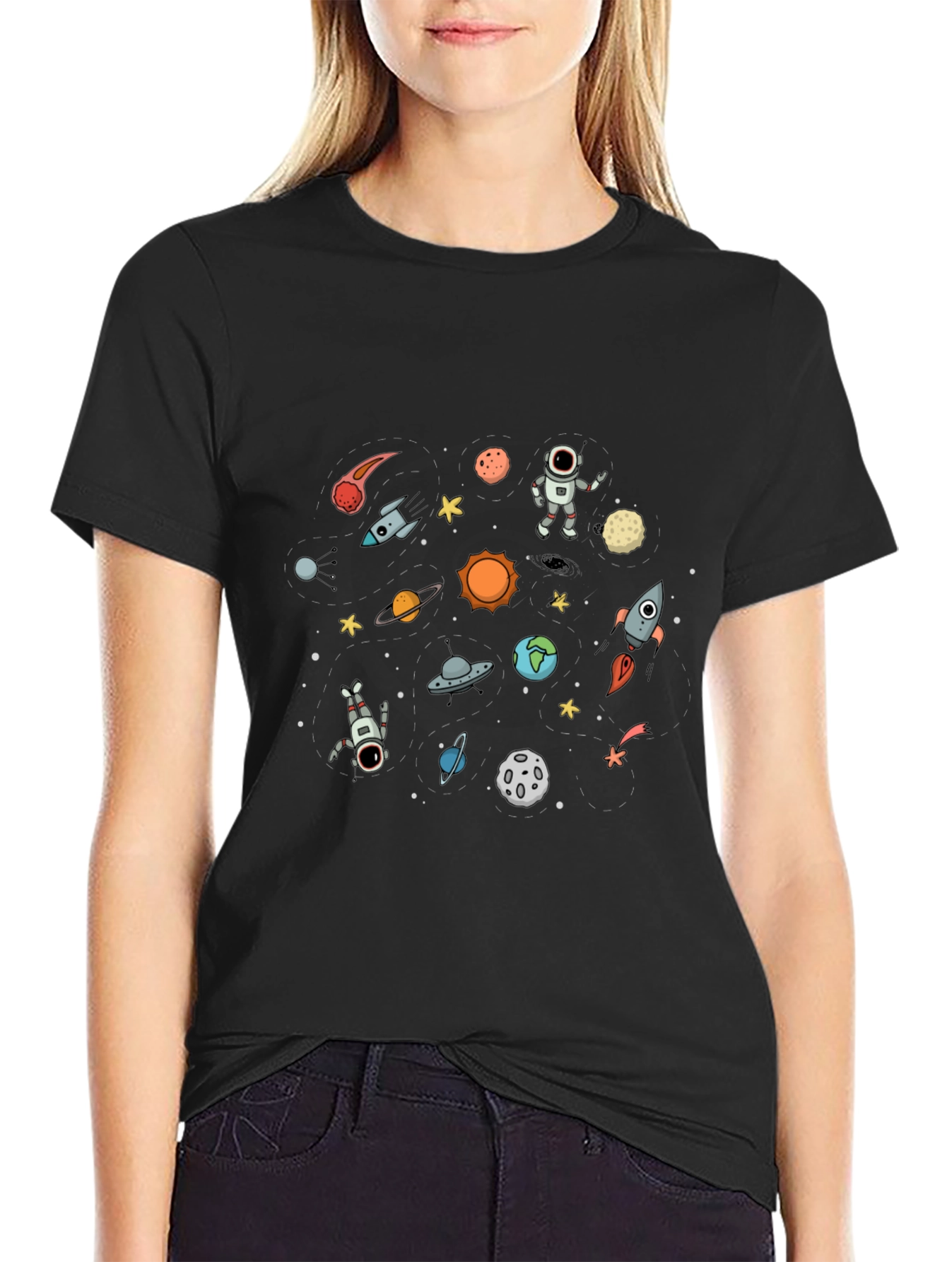 Space Galaxy T-Shirt - Astronauts & Planets