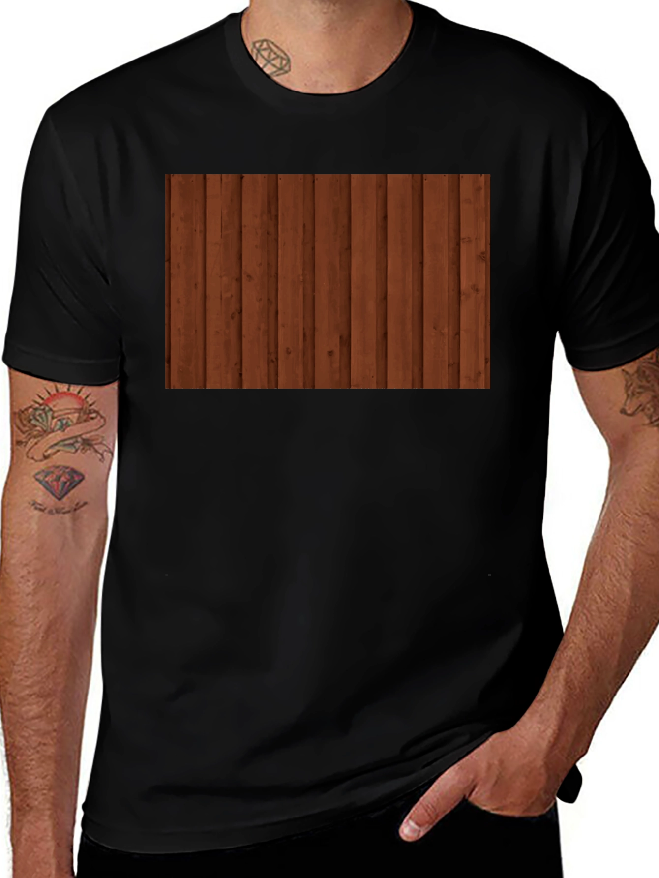 Wooden Plank T-Shirt - Rustic Style