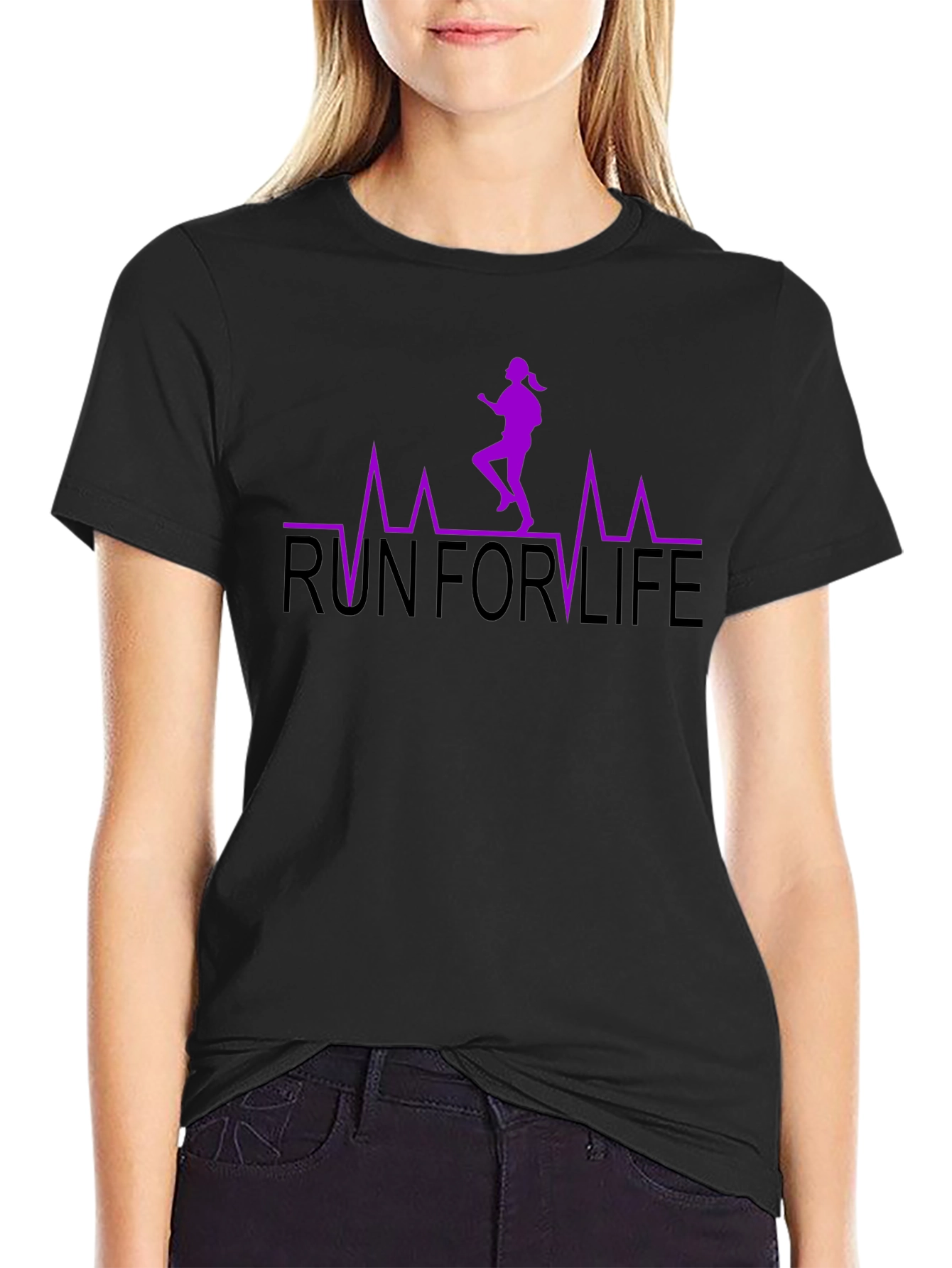 Run For Life Graphic Tee - Black