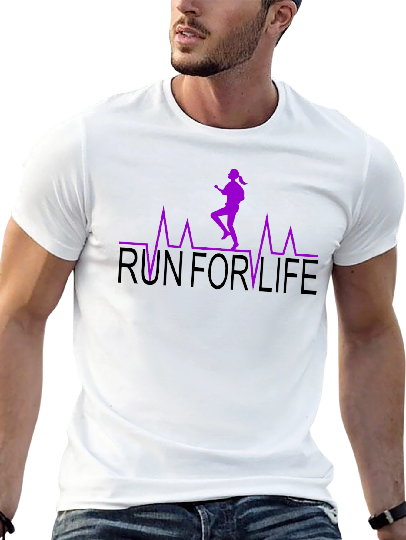 Run For Life Graphic Tee - Black