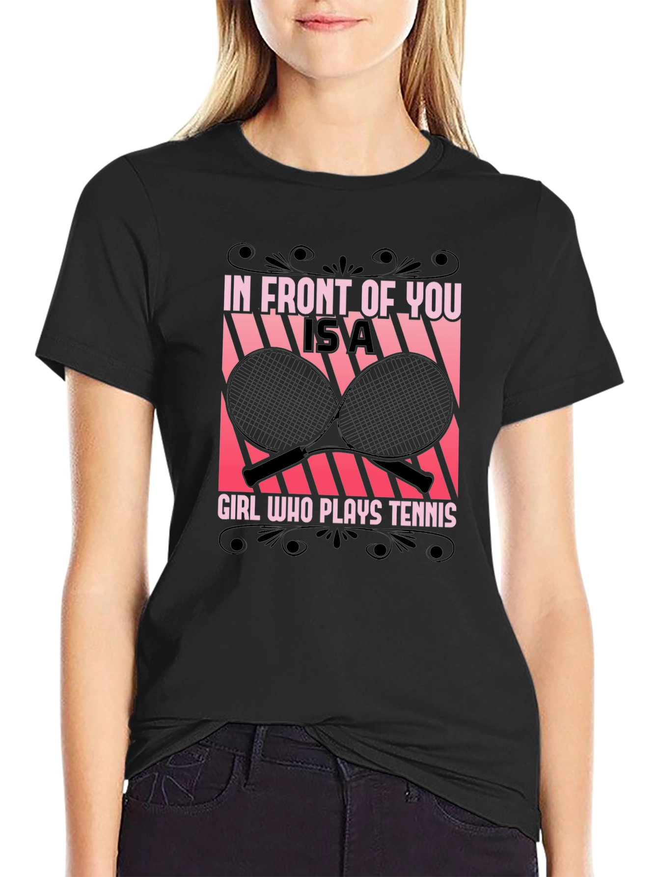 Tennis Girl Graphic Tee - Unique Design