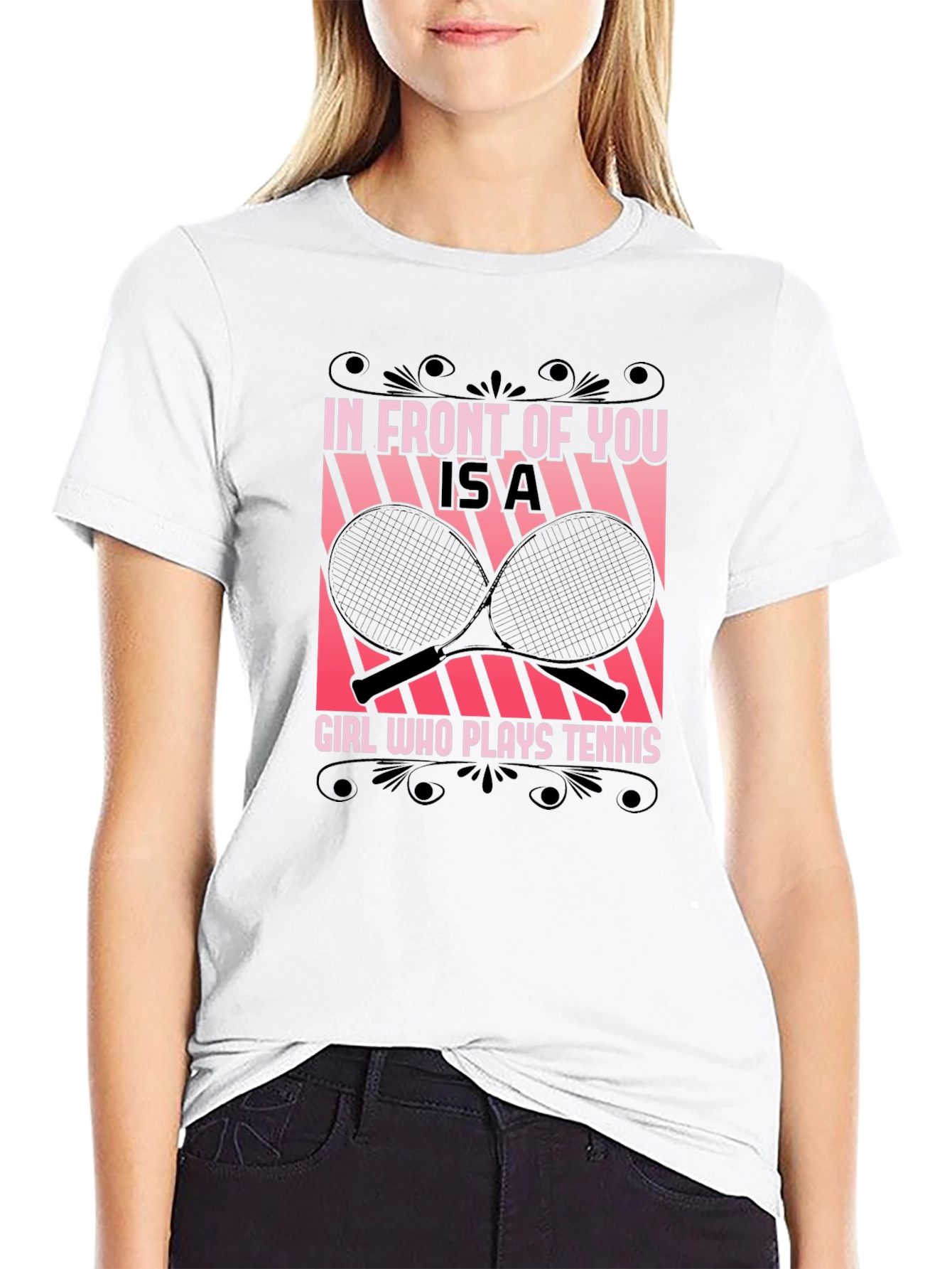 Tennis Girl Graphic Tee - Unique Design