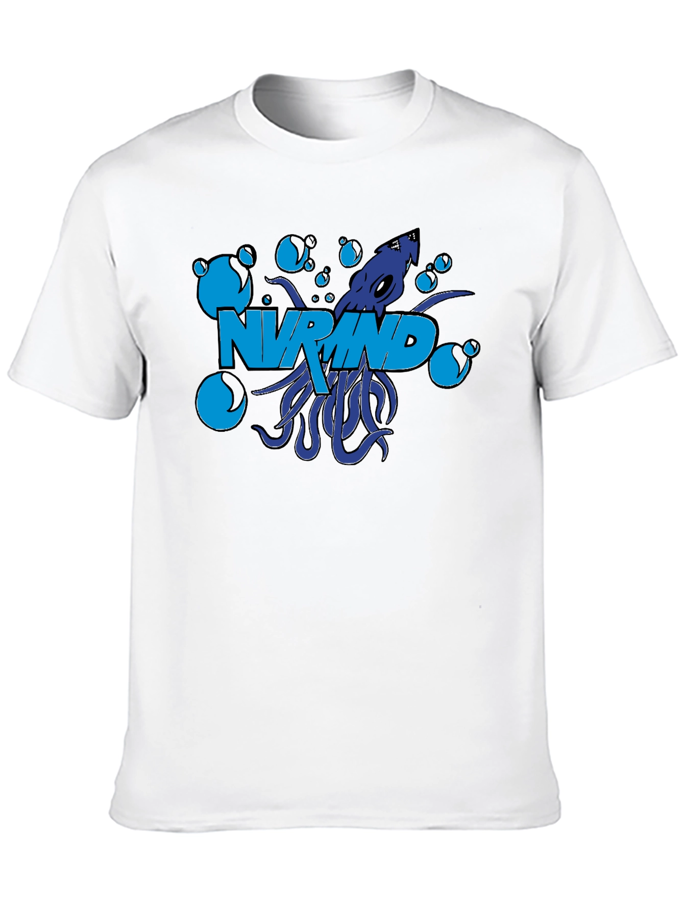 NV Mind Black T-Shirt Squid Graphic Design