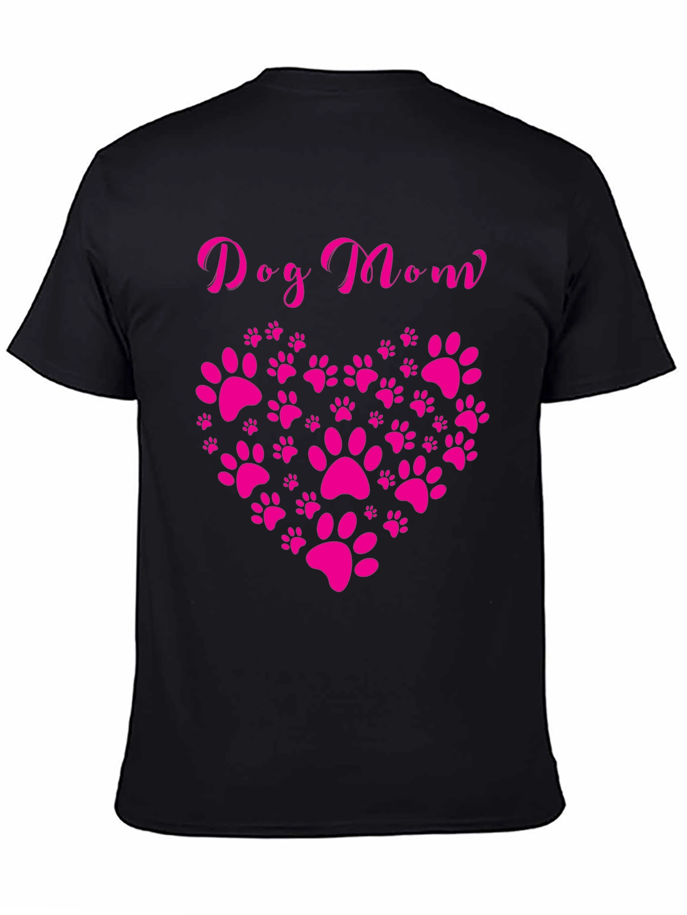 Dog Mom Heart Paw Print Graphic Tee