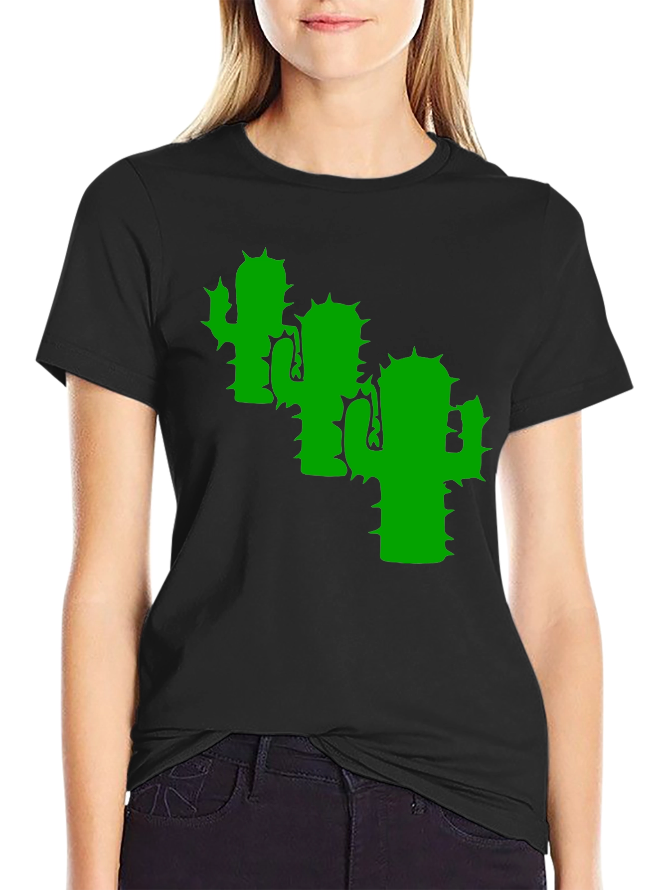 Cactus Graphic Tee - Modern Black T-Shirt