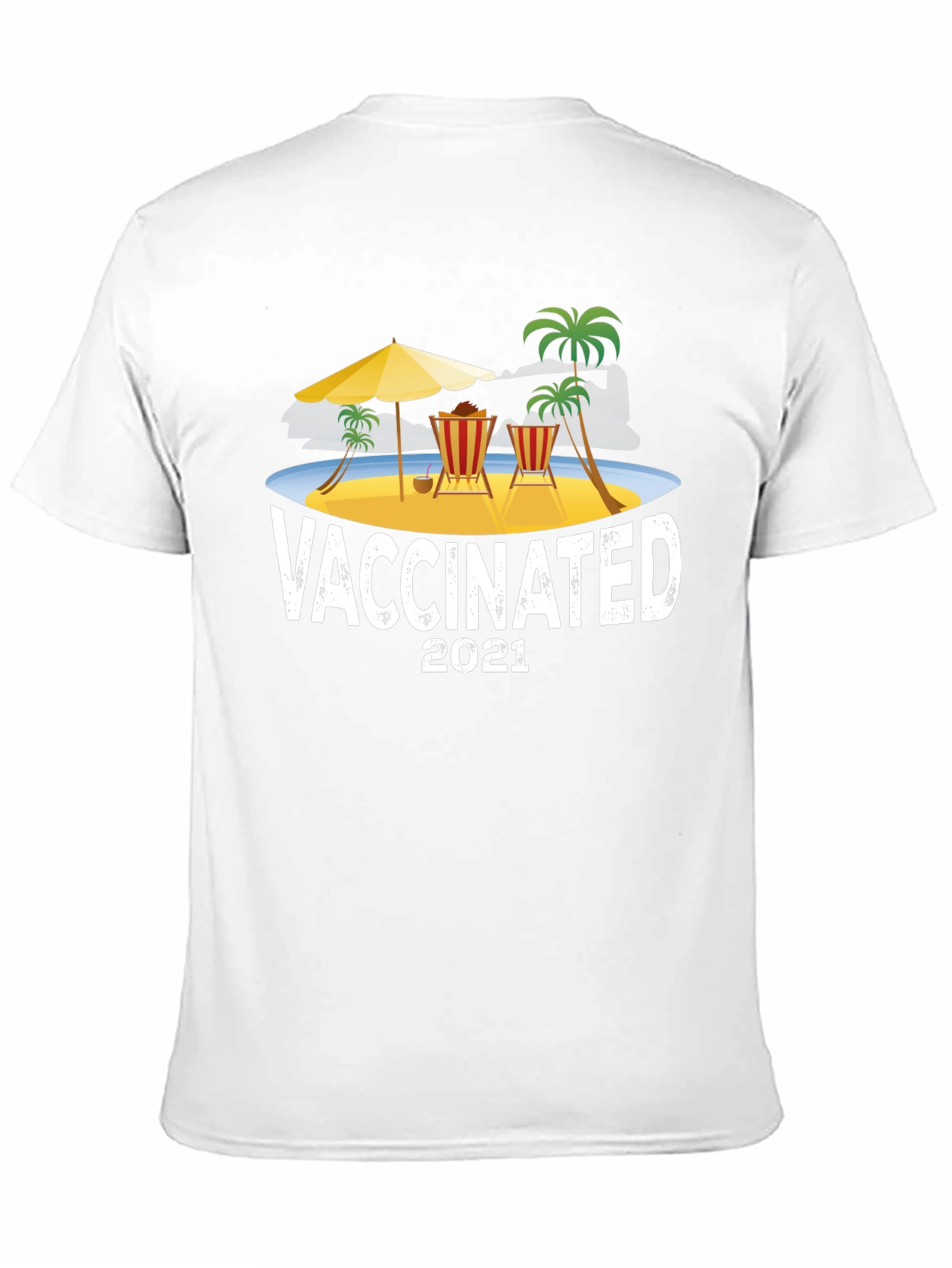 Vaccinated 2021 Beach Graphic Tee