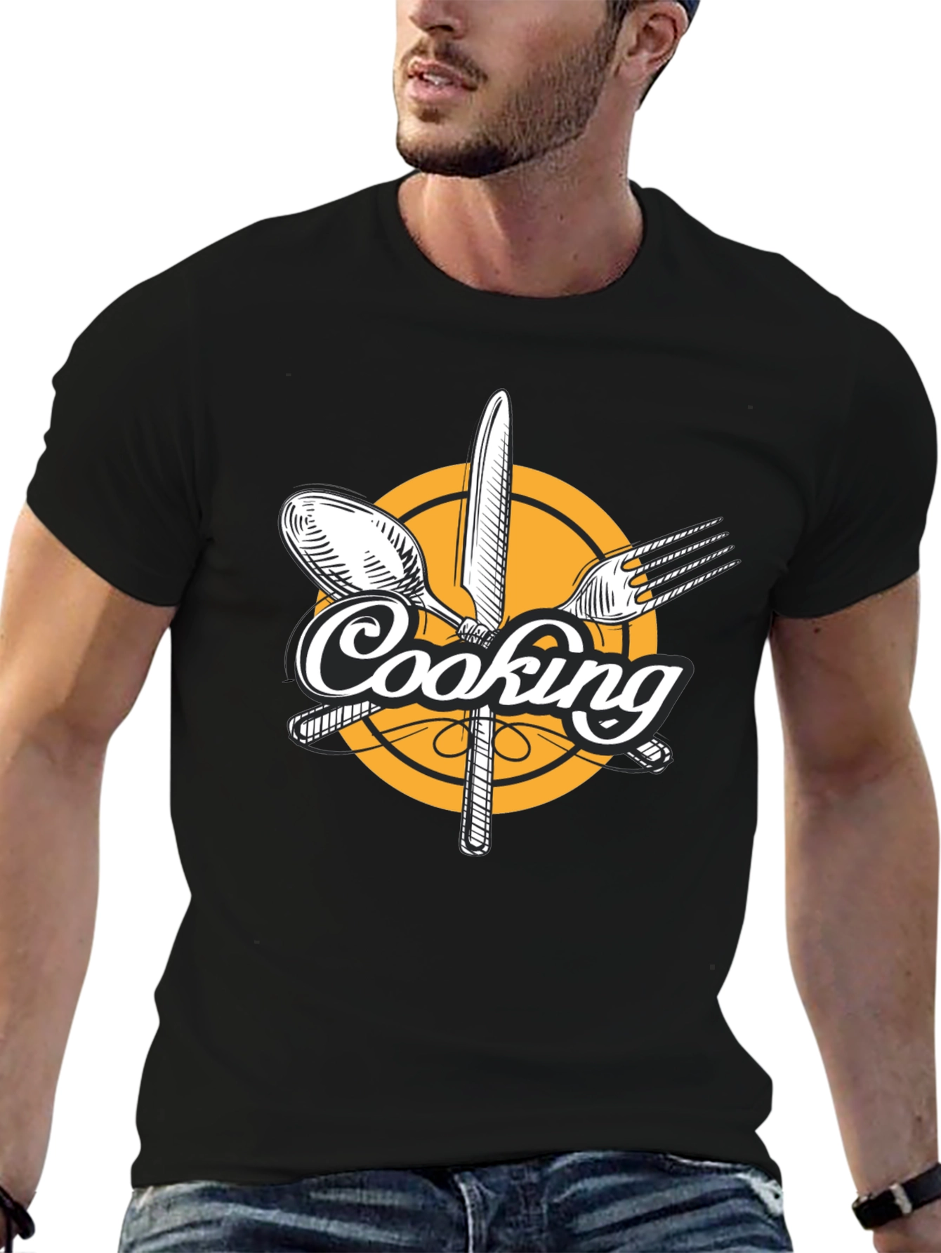 Cooking Graphic Black T-Shirt
