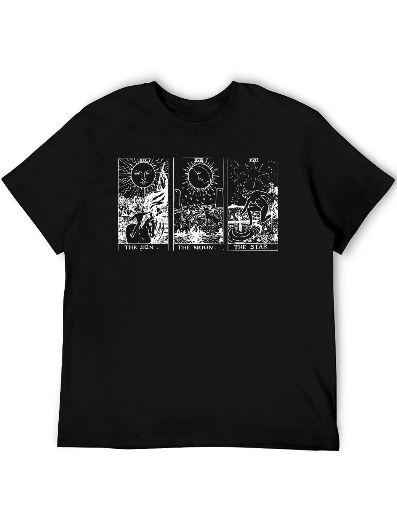 Tarot Card T-Shirt: Sun Moon & Star Design