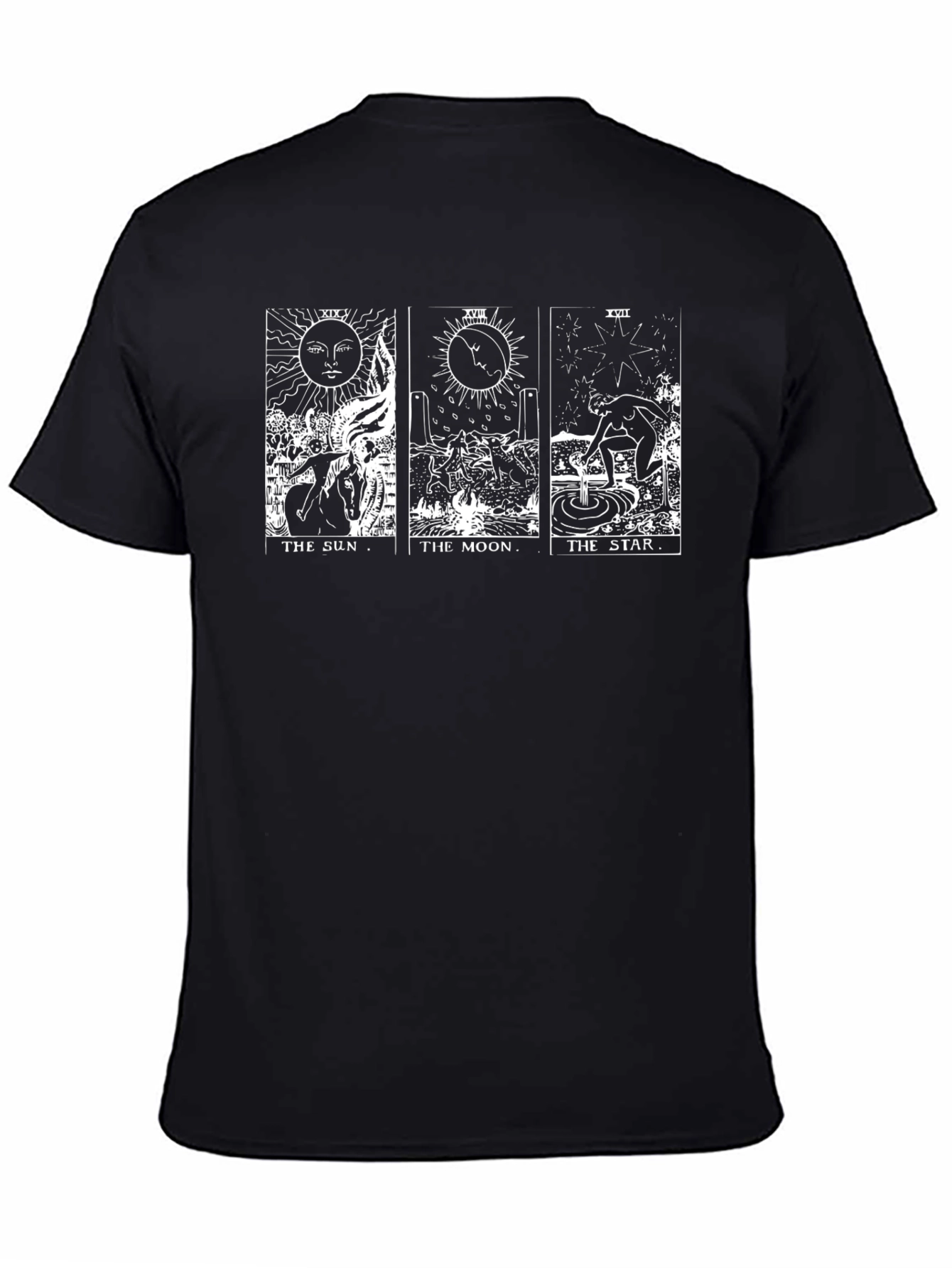 Tarot Card T-Shirt: Sun Moon & Star Design