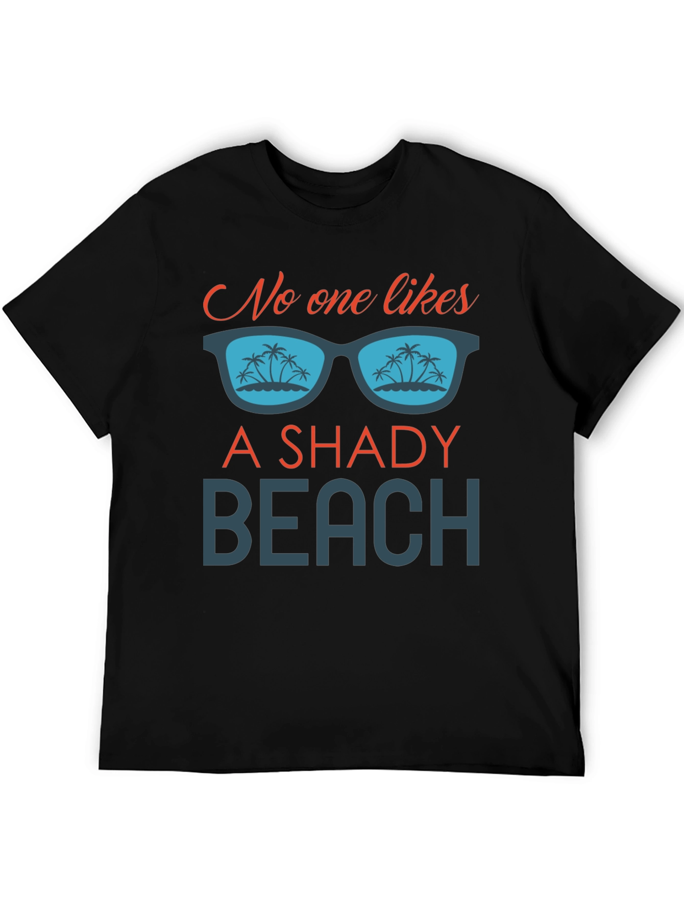 Shady Beach Graphic Tee - Mens Black T-Shirt
