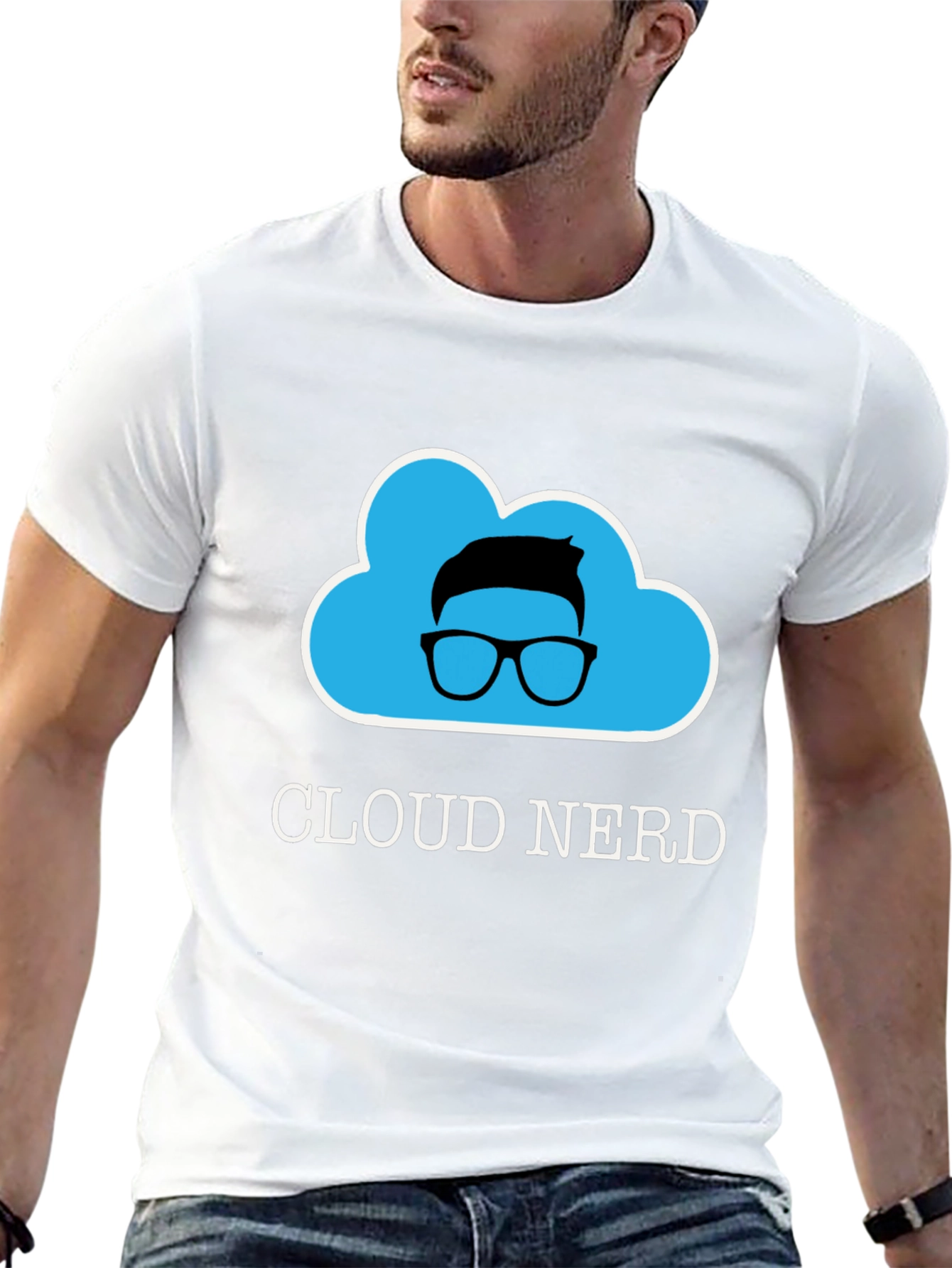 Cloud Nerd Graphic Tee - Black Cotton T-Shirt
